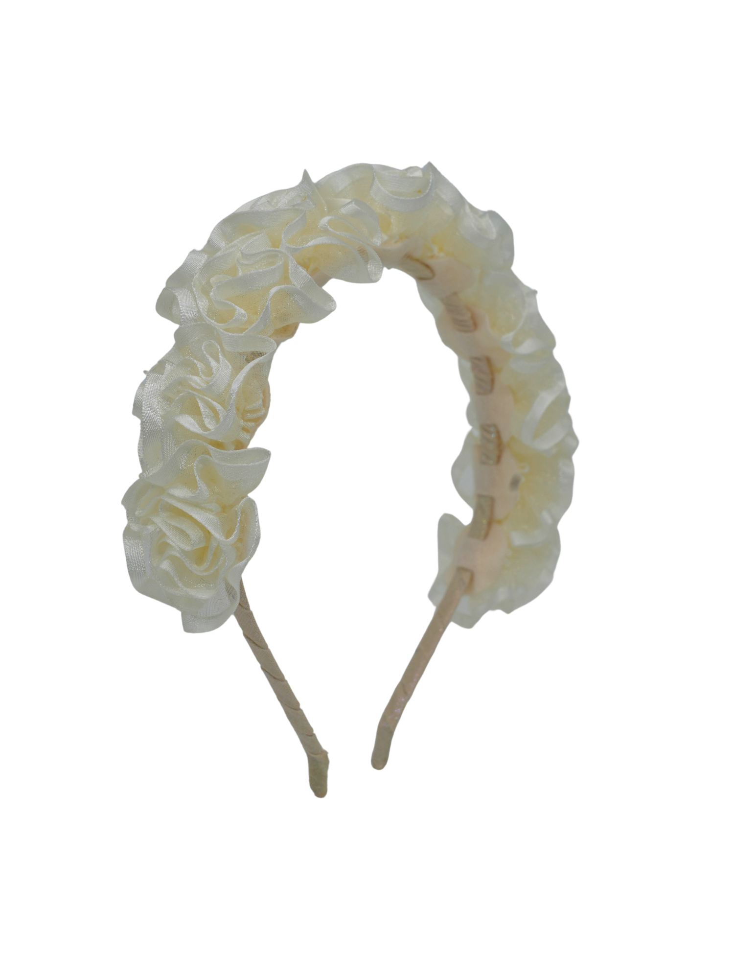 Ivory Ruffle Rose Headband