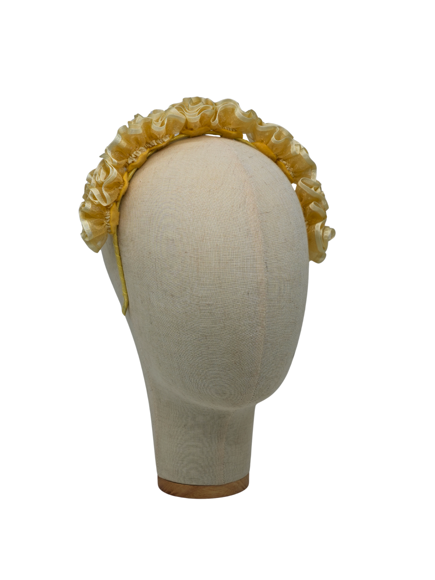 Yellow Ruffle Rose Headband