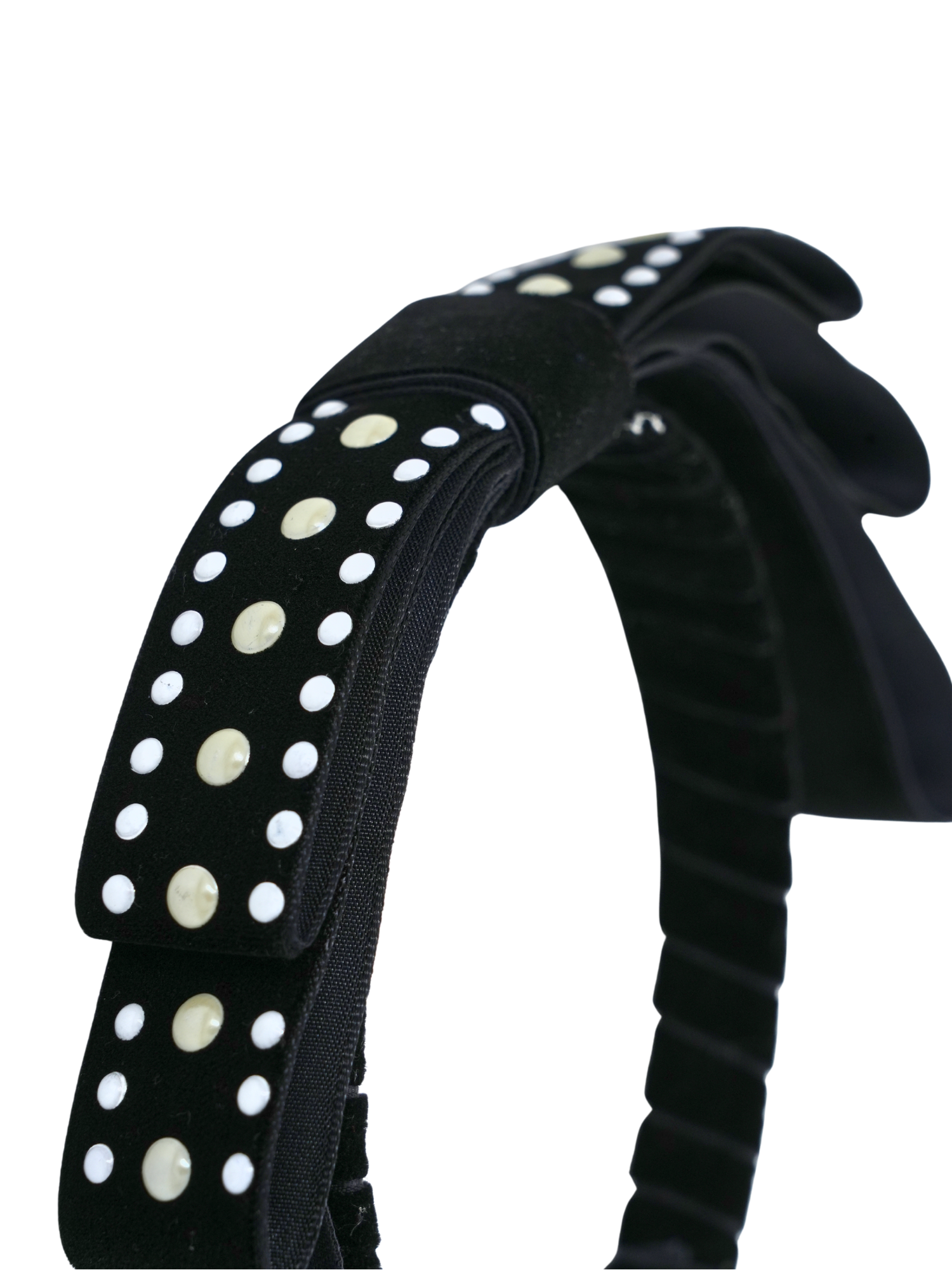 Black Velvet Pearl Bow Headband