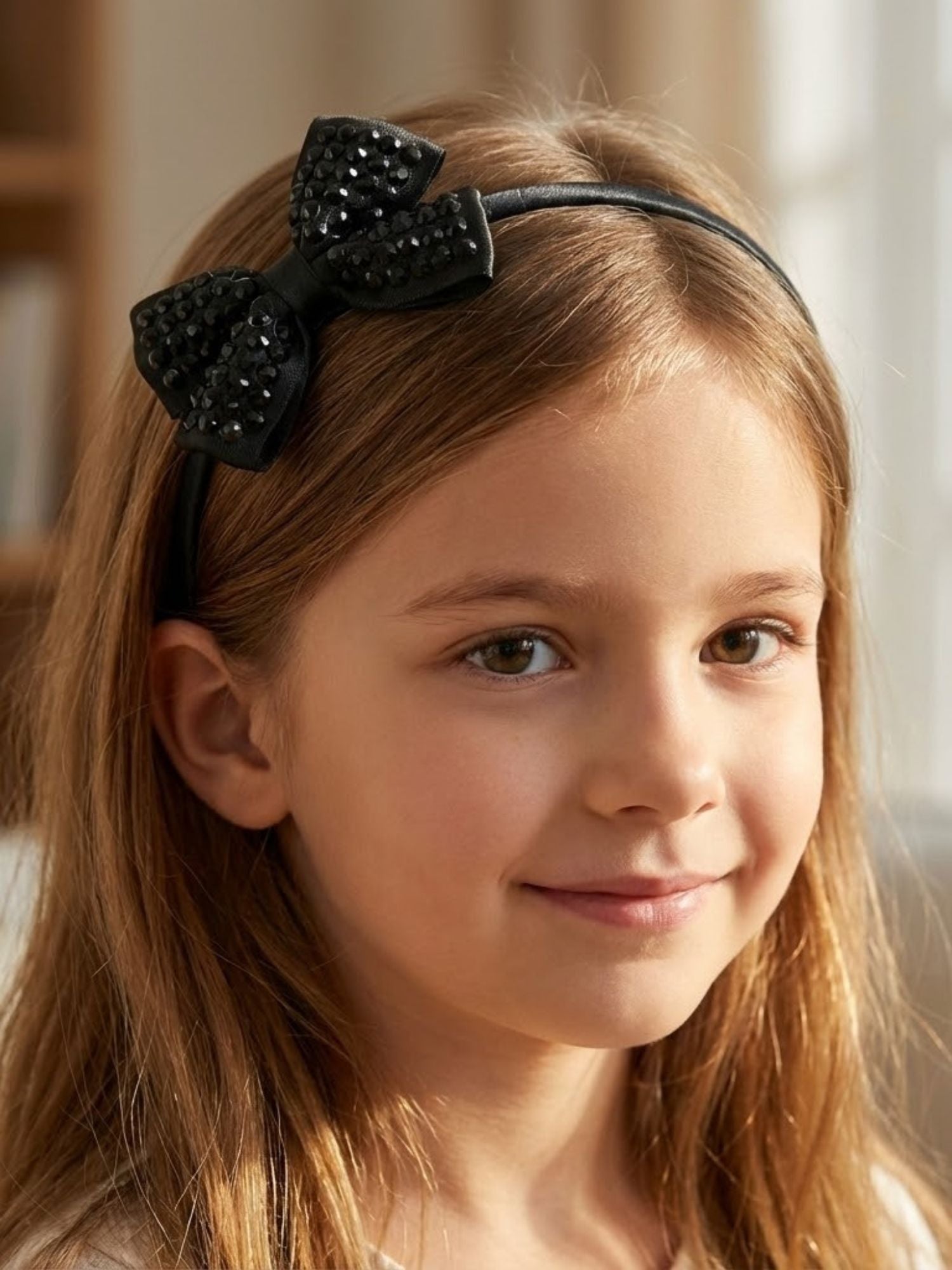 Black Jeweled  Cross Bow Headband