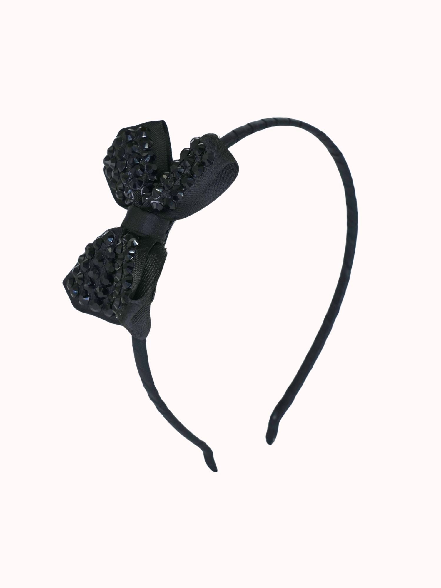 Black Jeweled  Cross Bow Headband