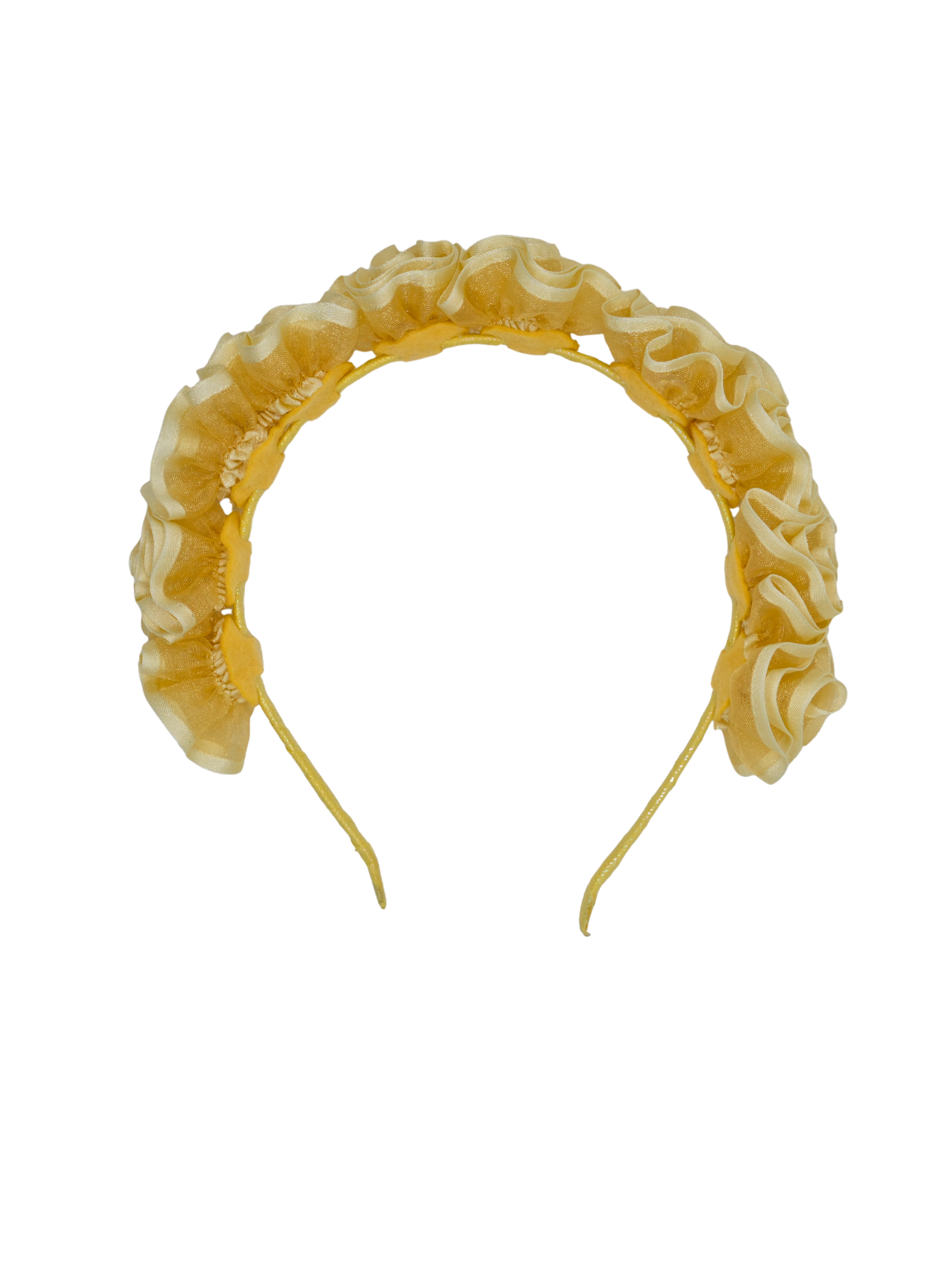 Yellow Ruffle Rose Headband