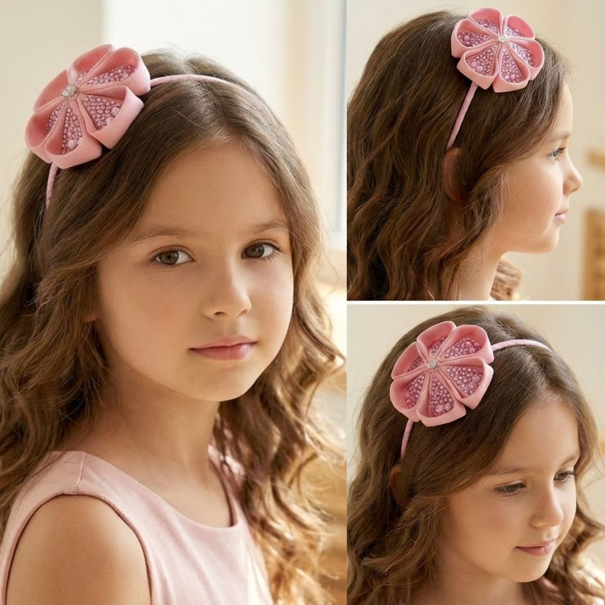 Pink flower Headband