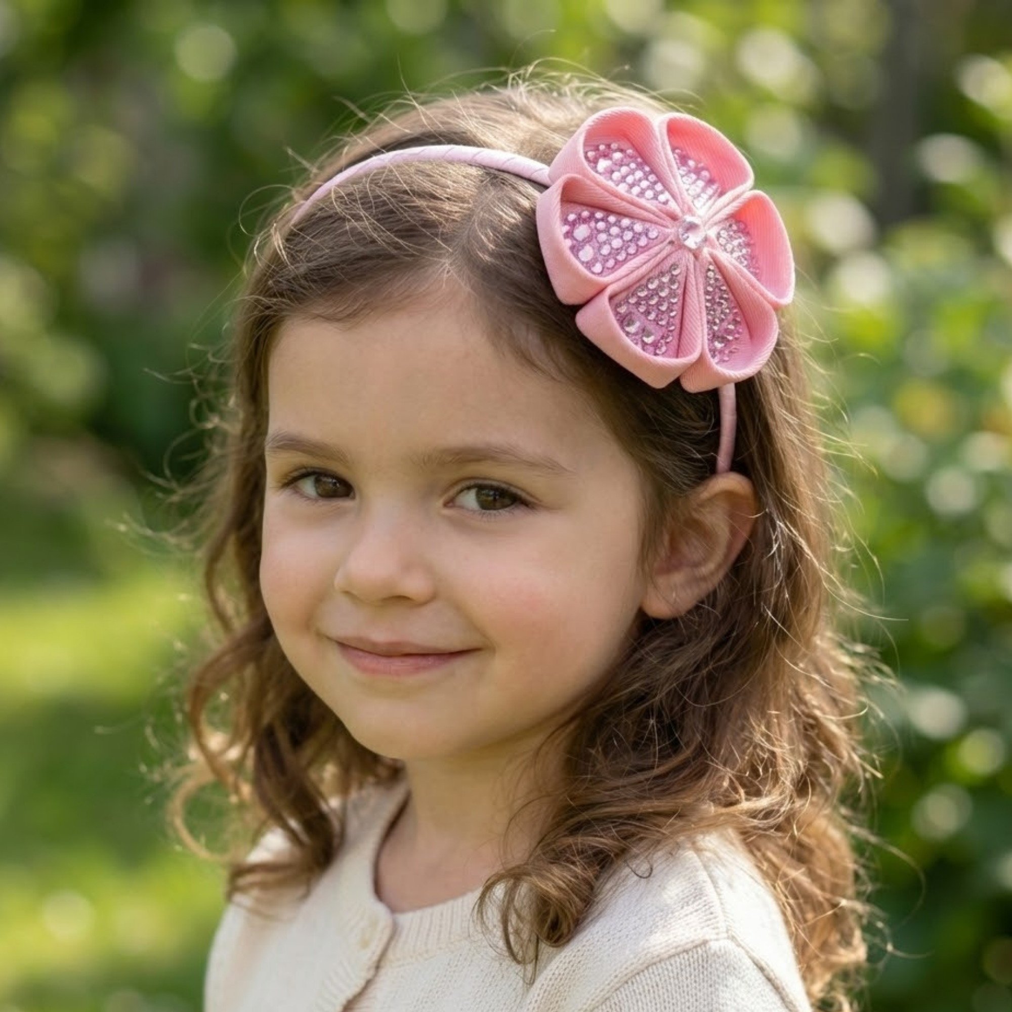 Pink flower Headband