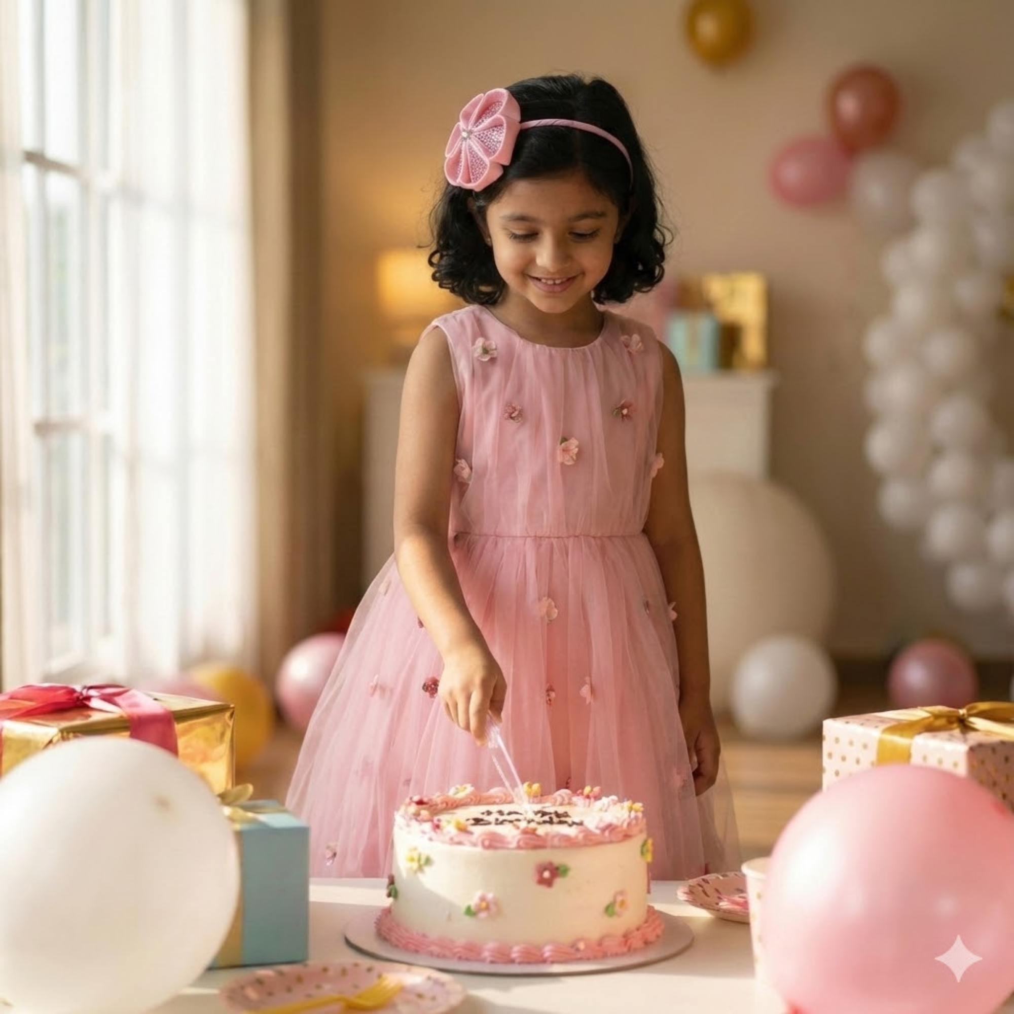 Pink flower Headband