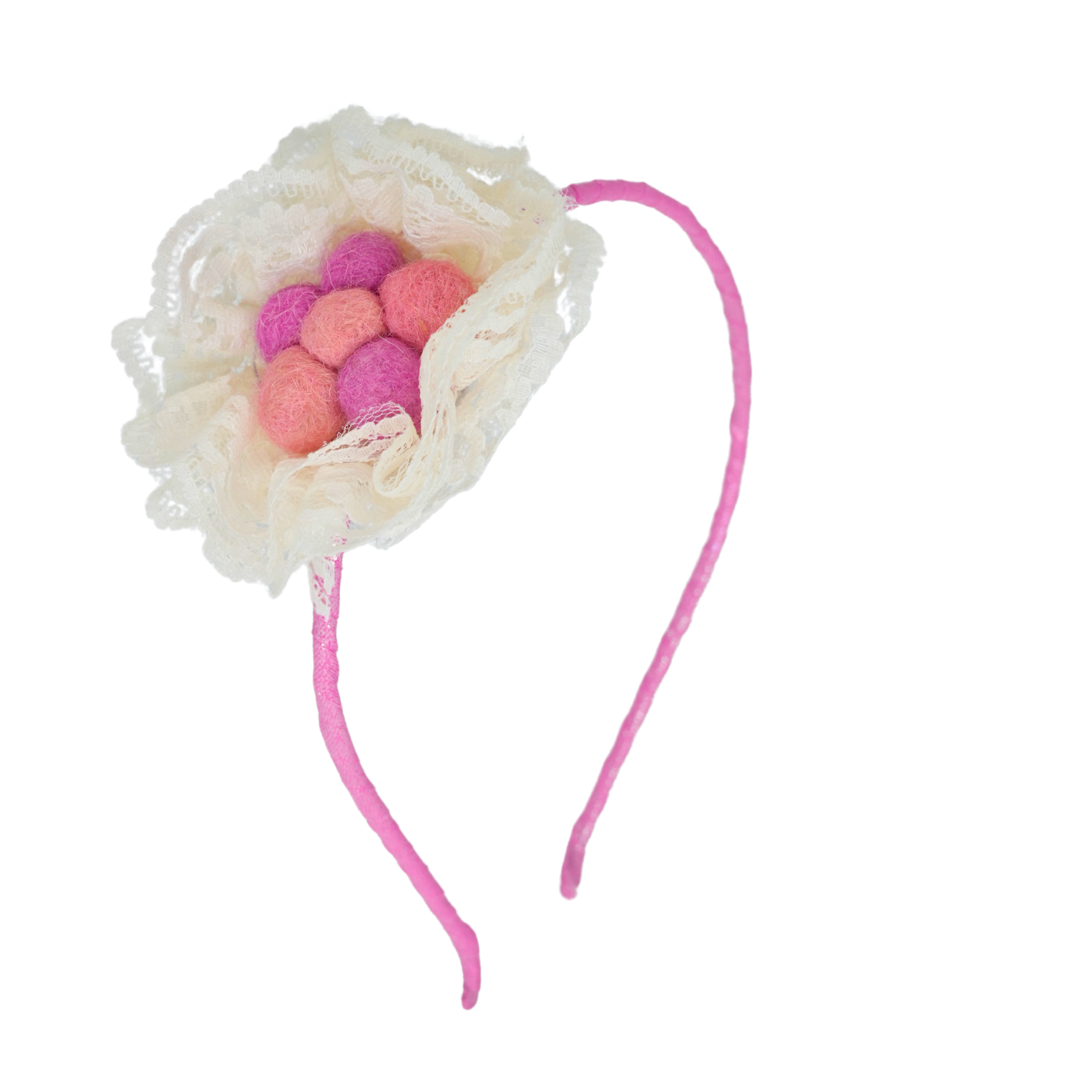 Pink & Peach Felt Rose Headband