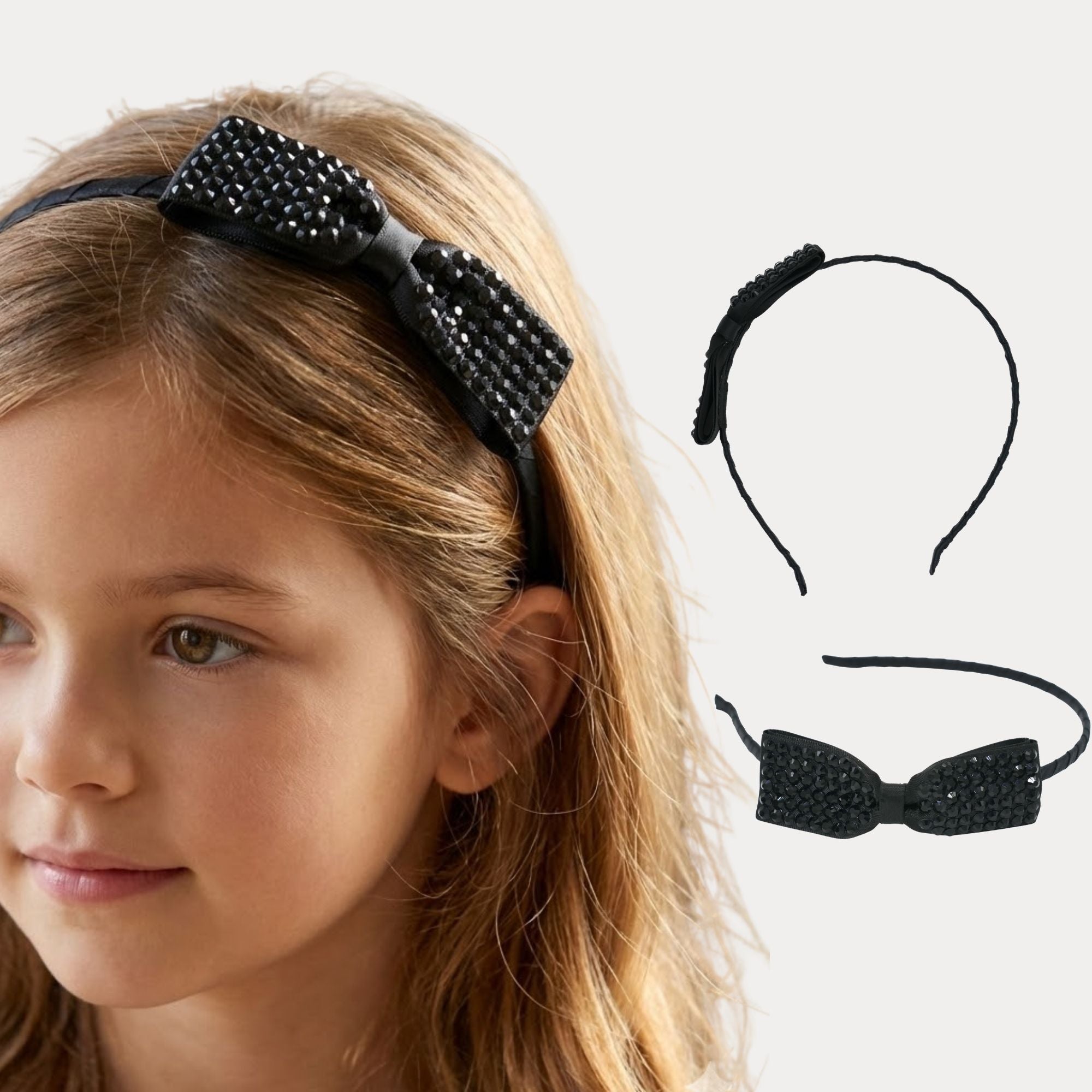 Black Jeweled  Bow Headband