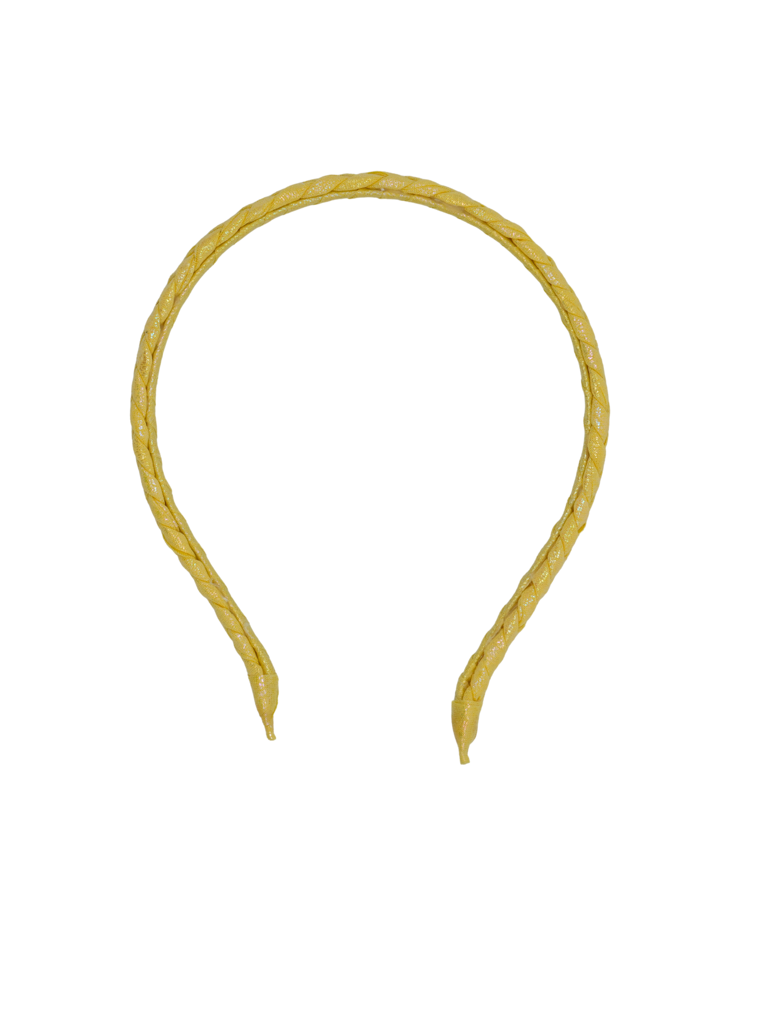 Shimmer finish Yellow braided headband