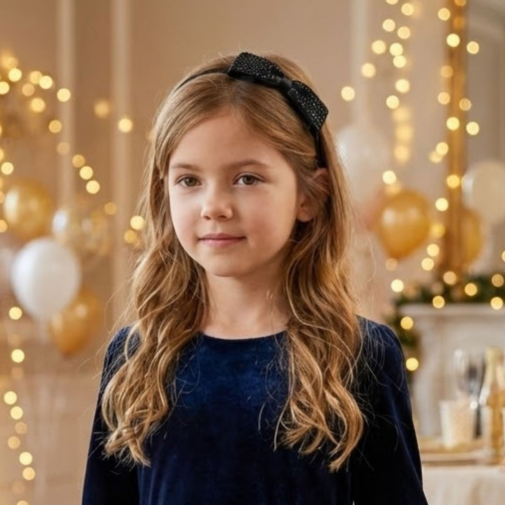 Black Jeweled  Bow Headband