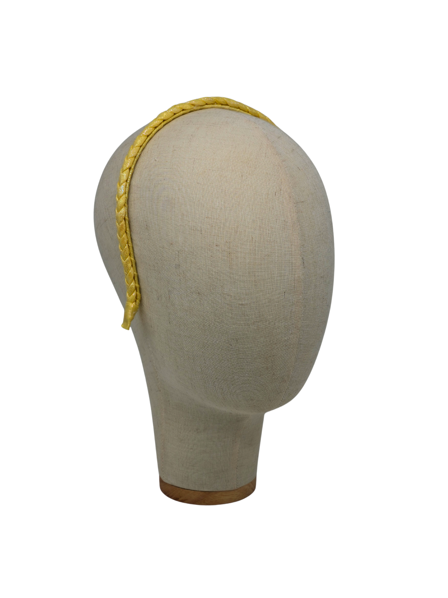 Shimmer finish Yellow braided headband