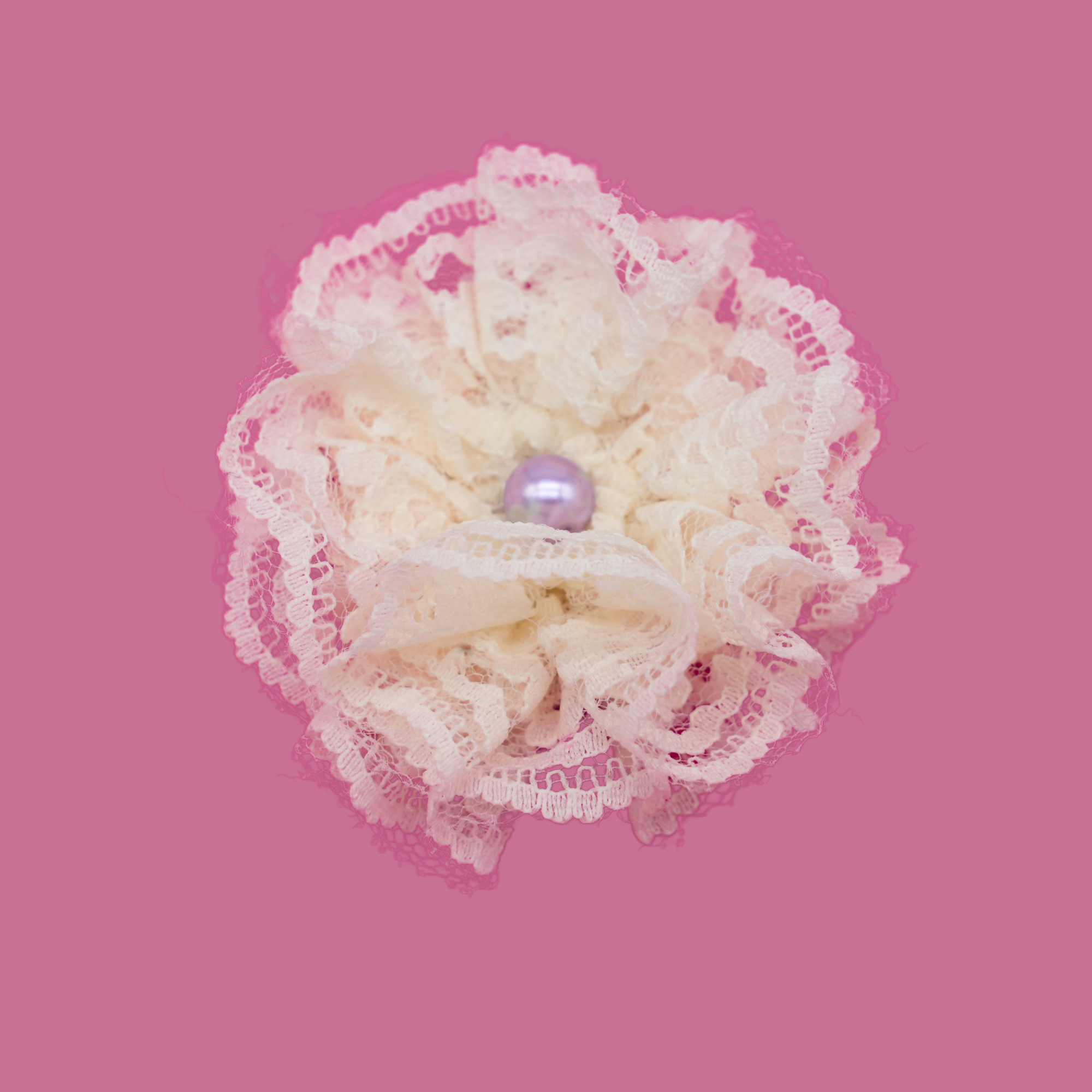 Cream lace flower hair clip