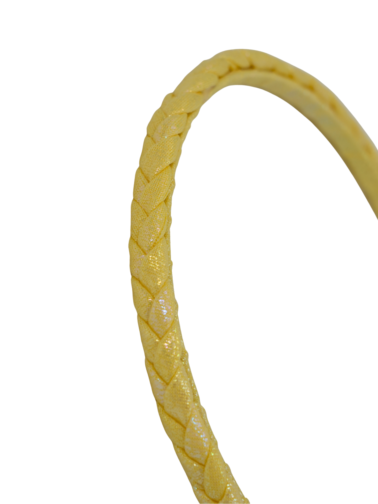 Shimmer finish Yellow braided headband