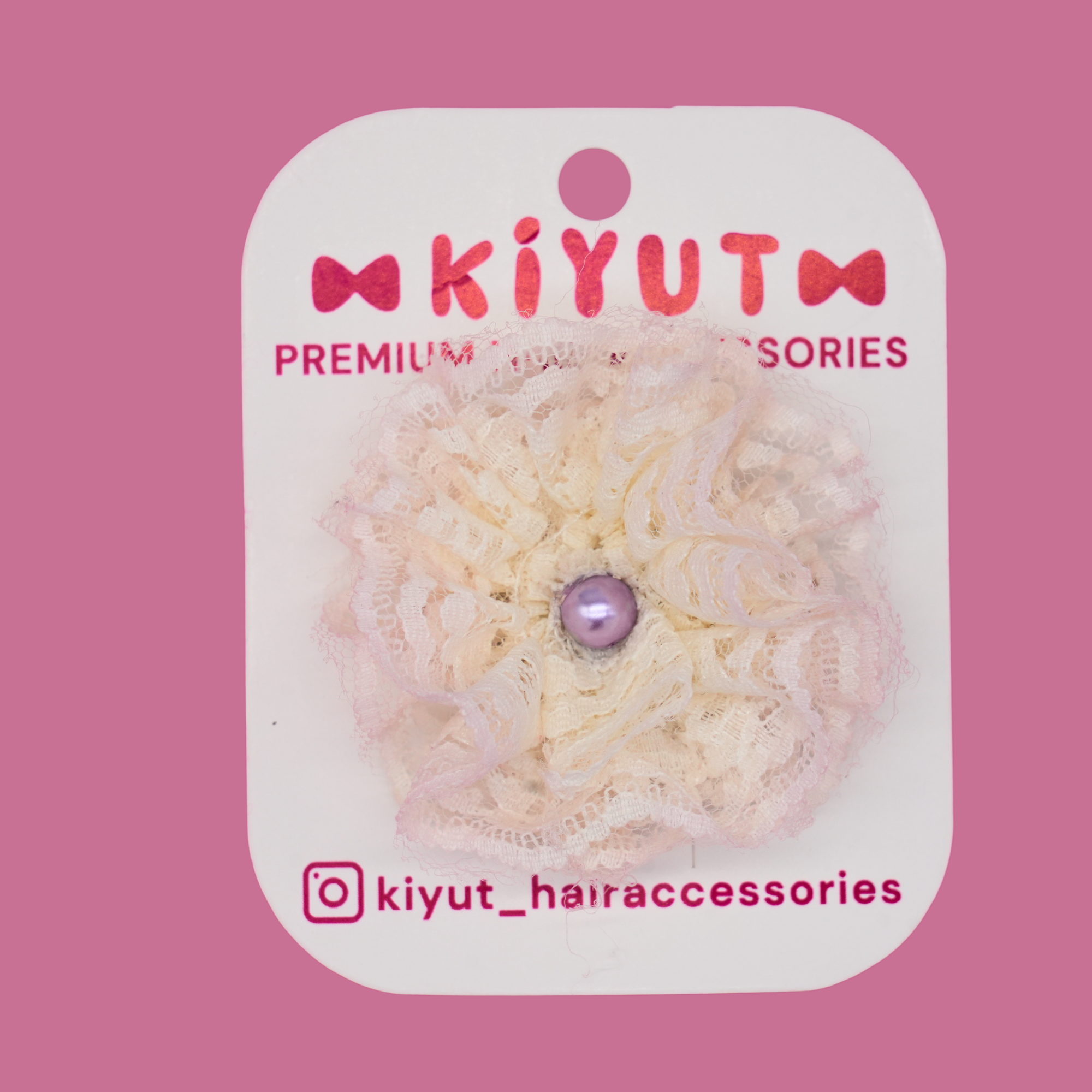 Cream lace flower hair clip