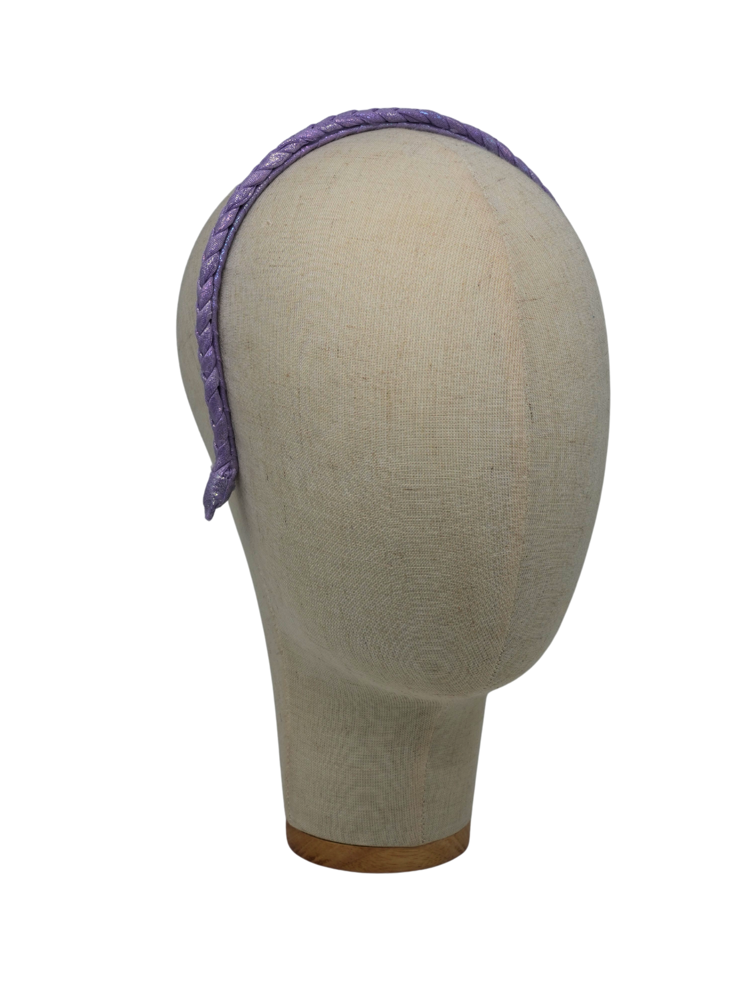 Shimmer finish lavender braided headband