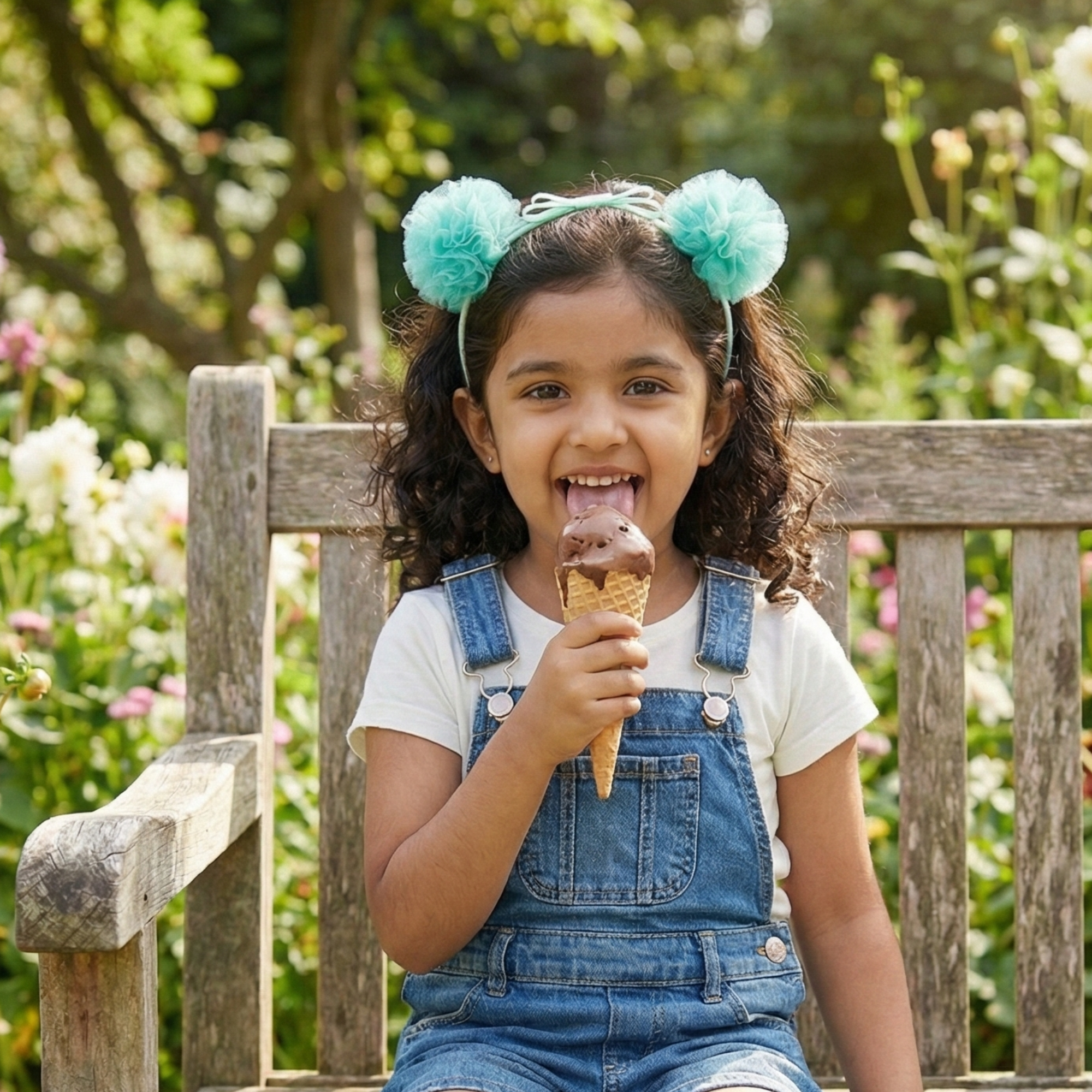 Satin Bow Tulle Headband – Mint Green