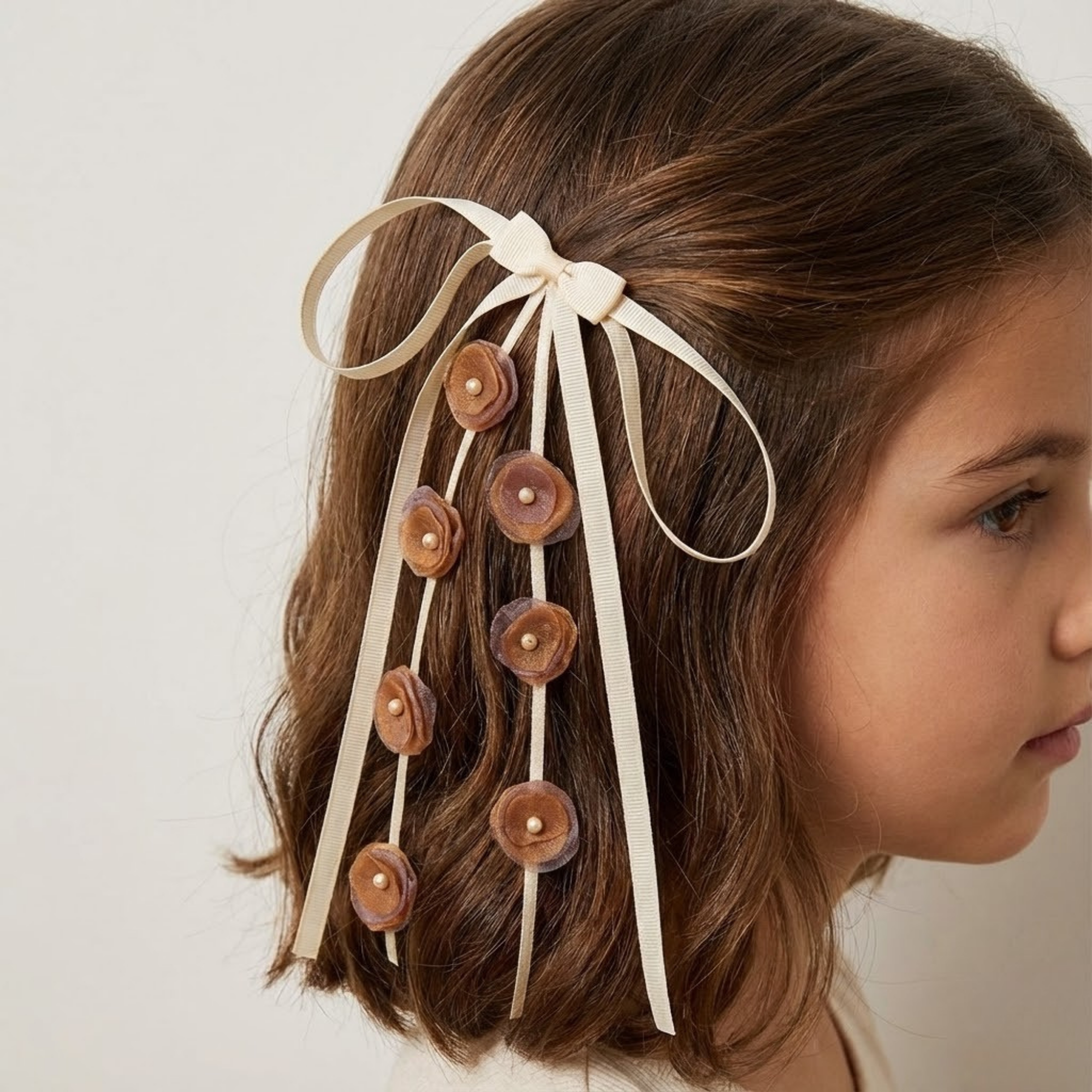 Long Bow Clip – Cream