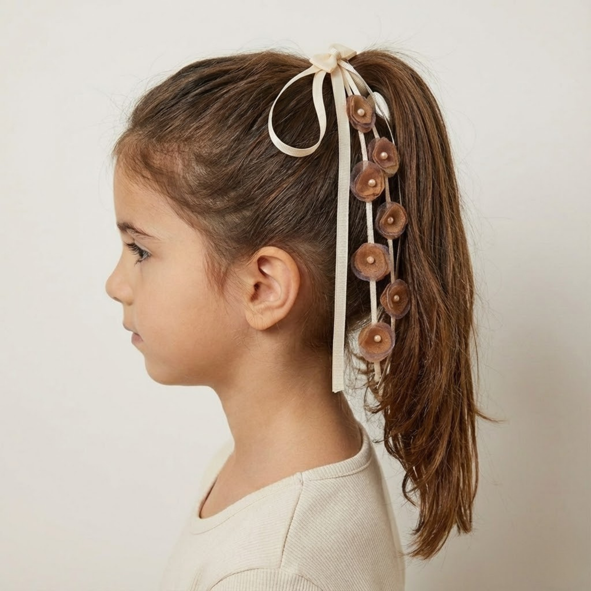 Long Bow Clip – Cream