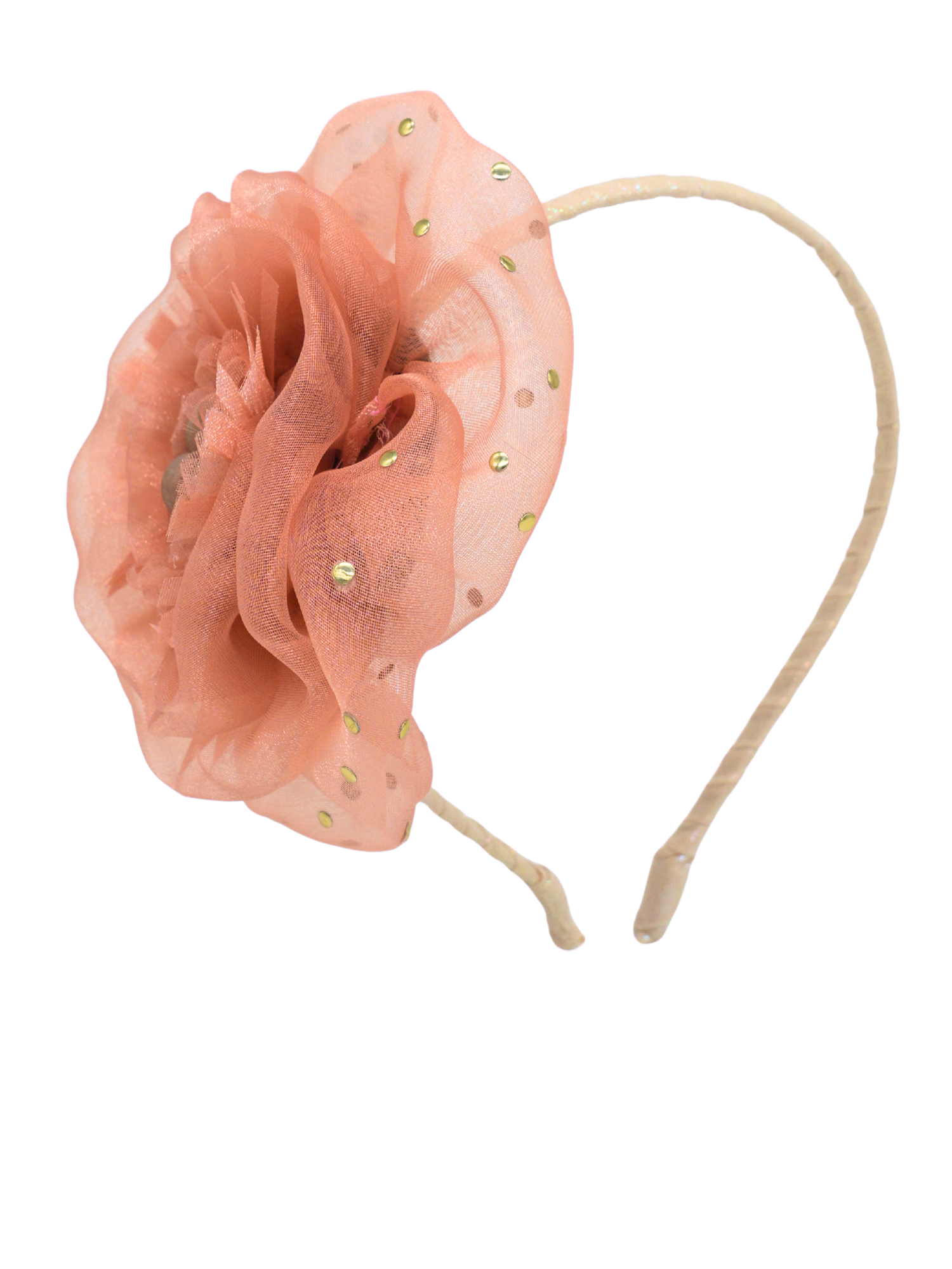 Peach Peony Organza Headband