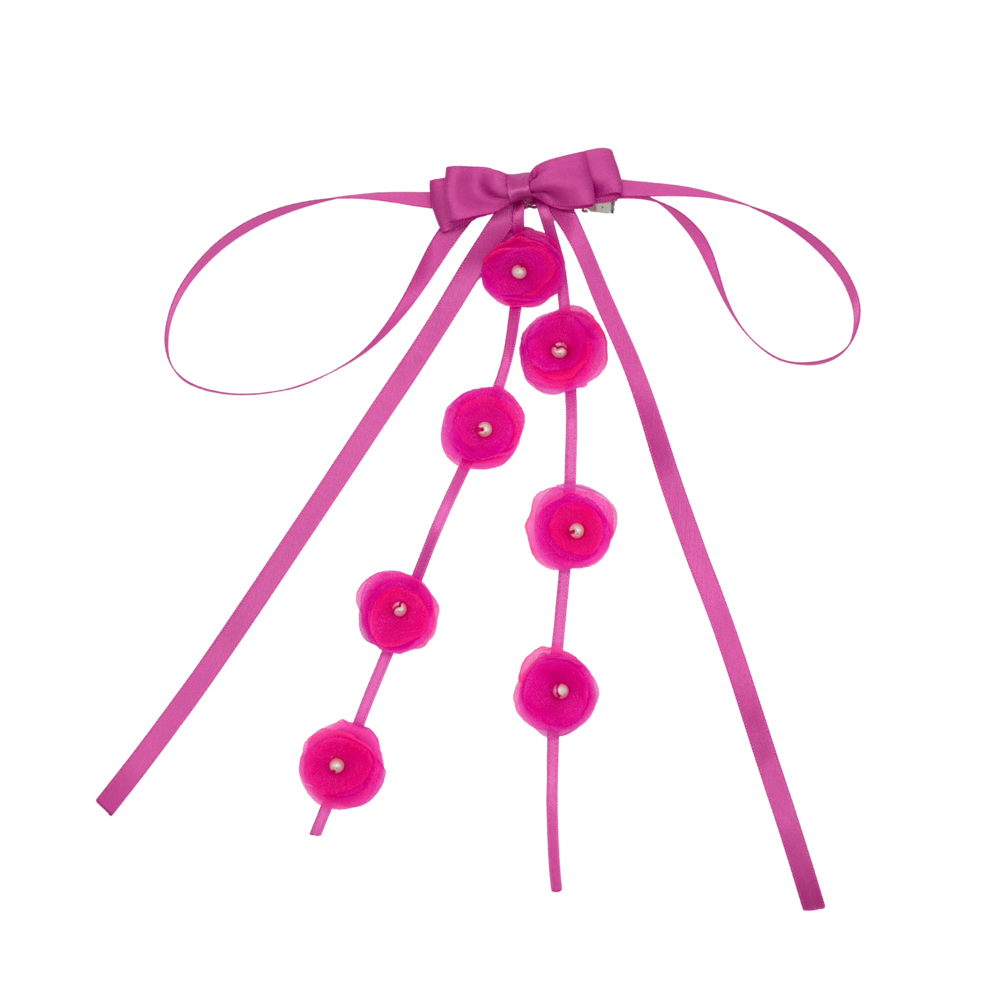Long Bow Clip – Fuchsia