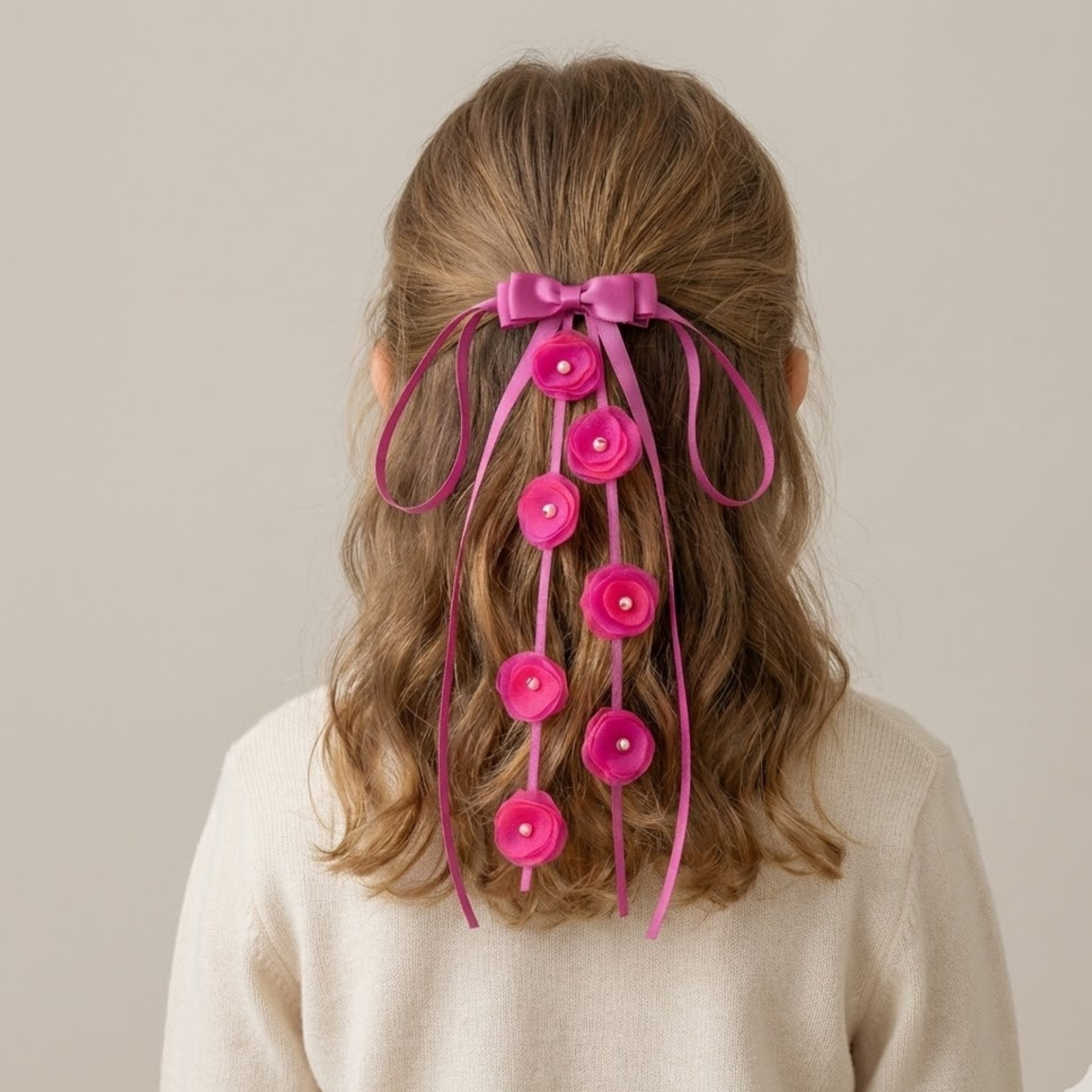 Long Bow Clip – Fuchsia