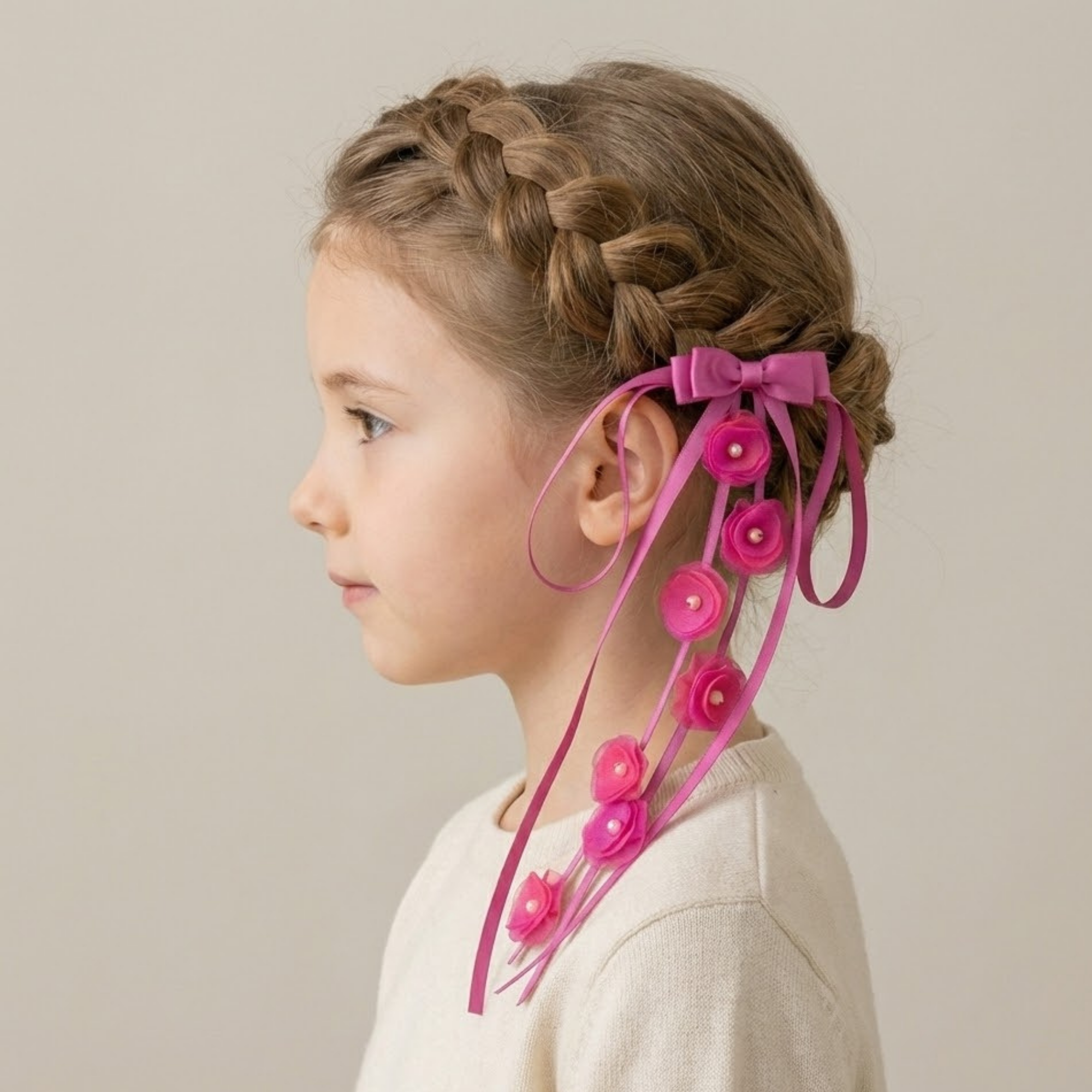 Long Bow Clip – Fuchsia