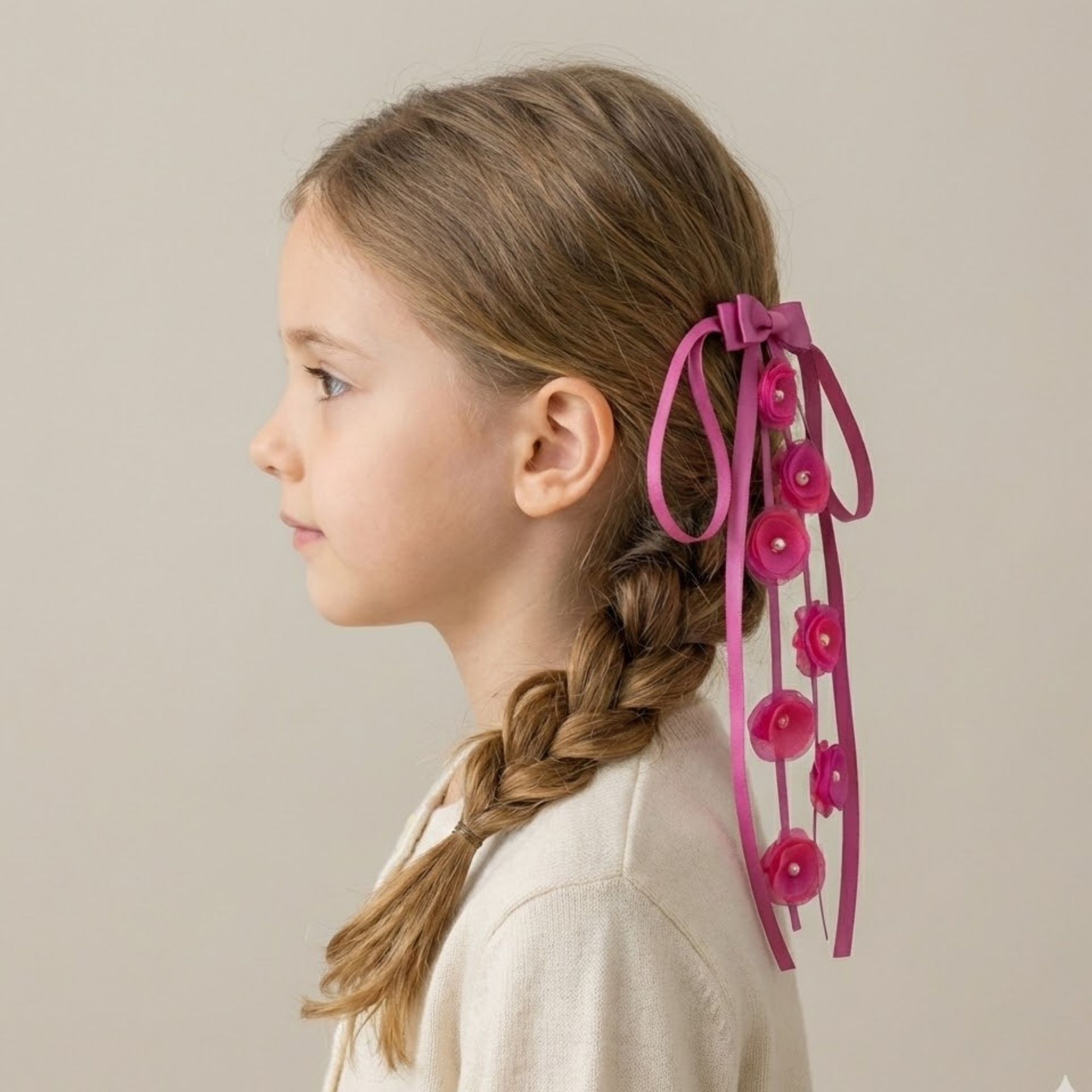 Long Bow Clip – Fuchsia