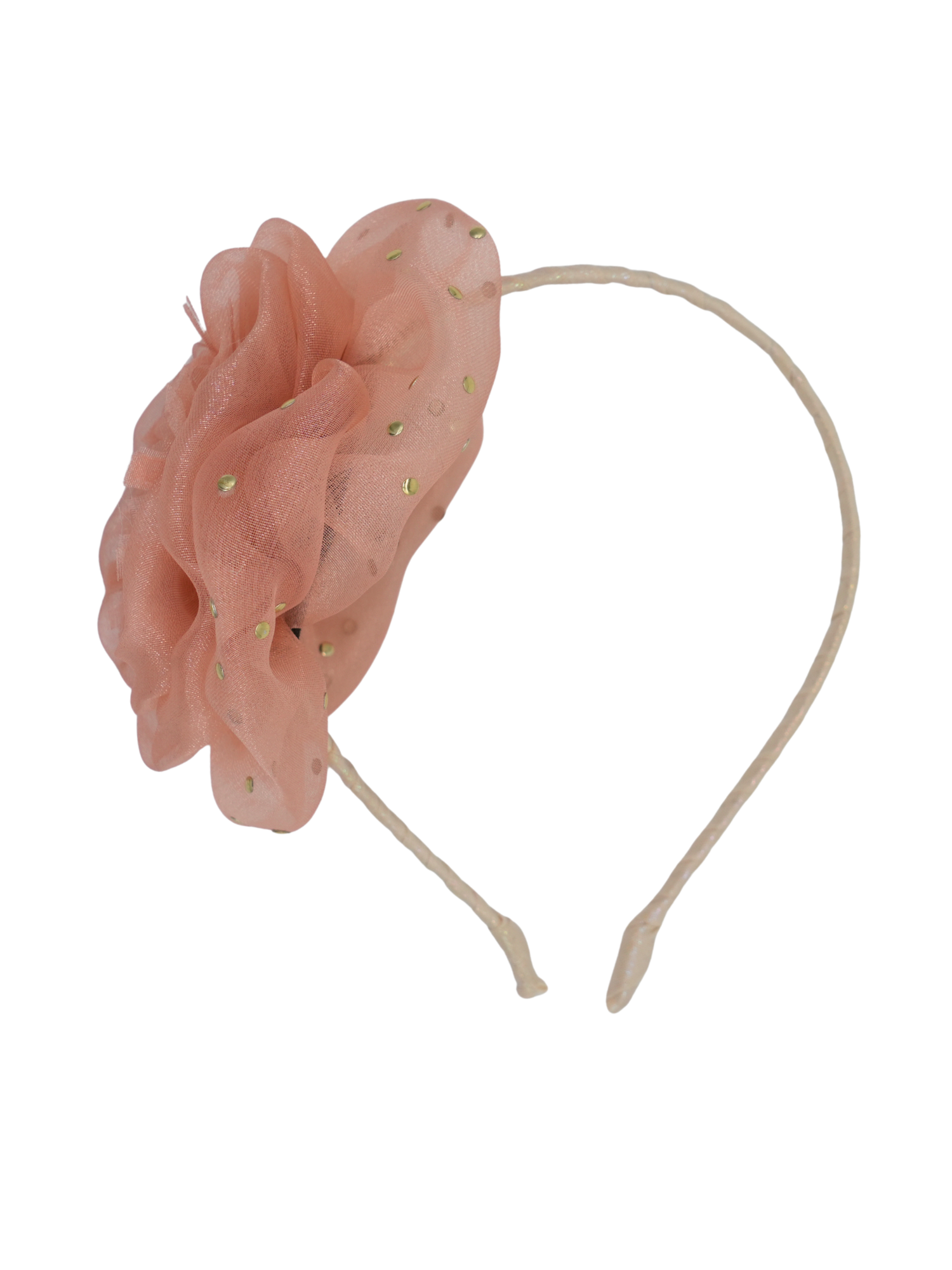 Peach Peony Organza Headband