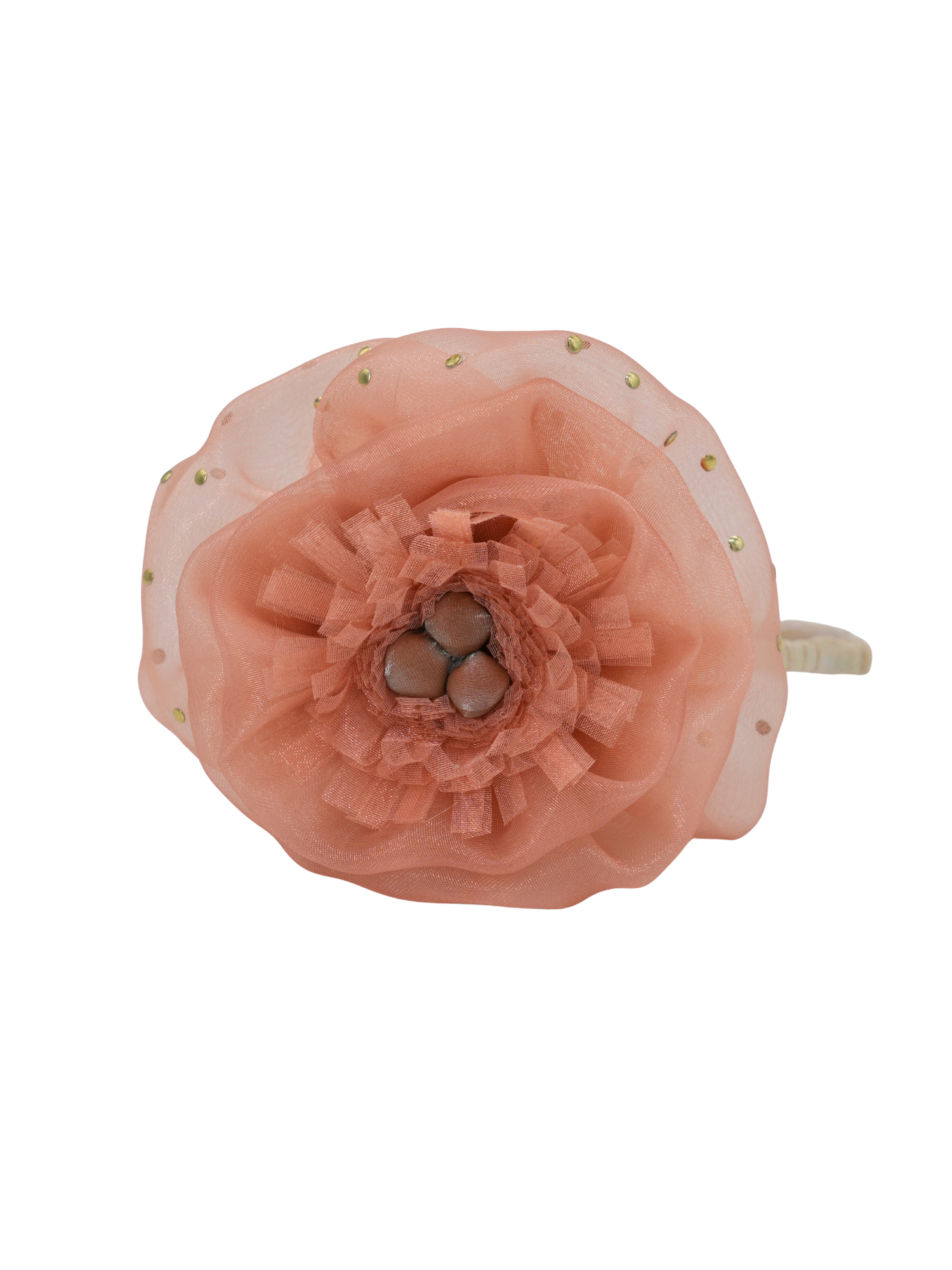 Peach Peony Organza Headband