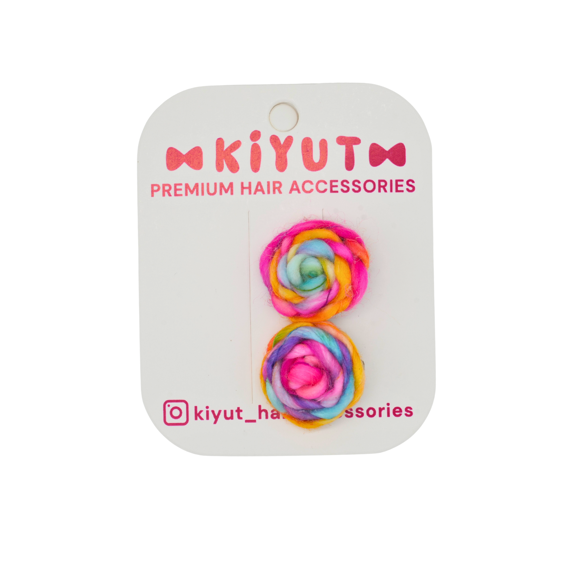 Set of two colorful hair clip -Pink