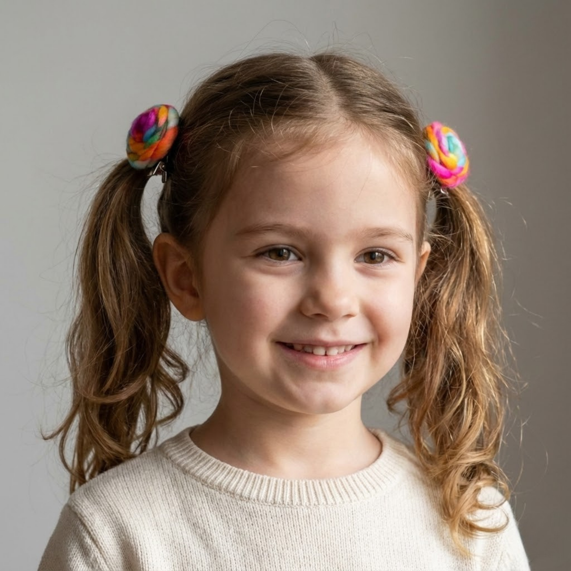 Set of two colorful hair clip -Pink