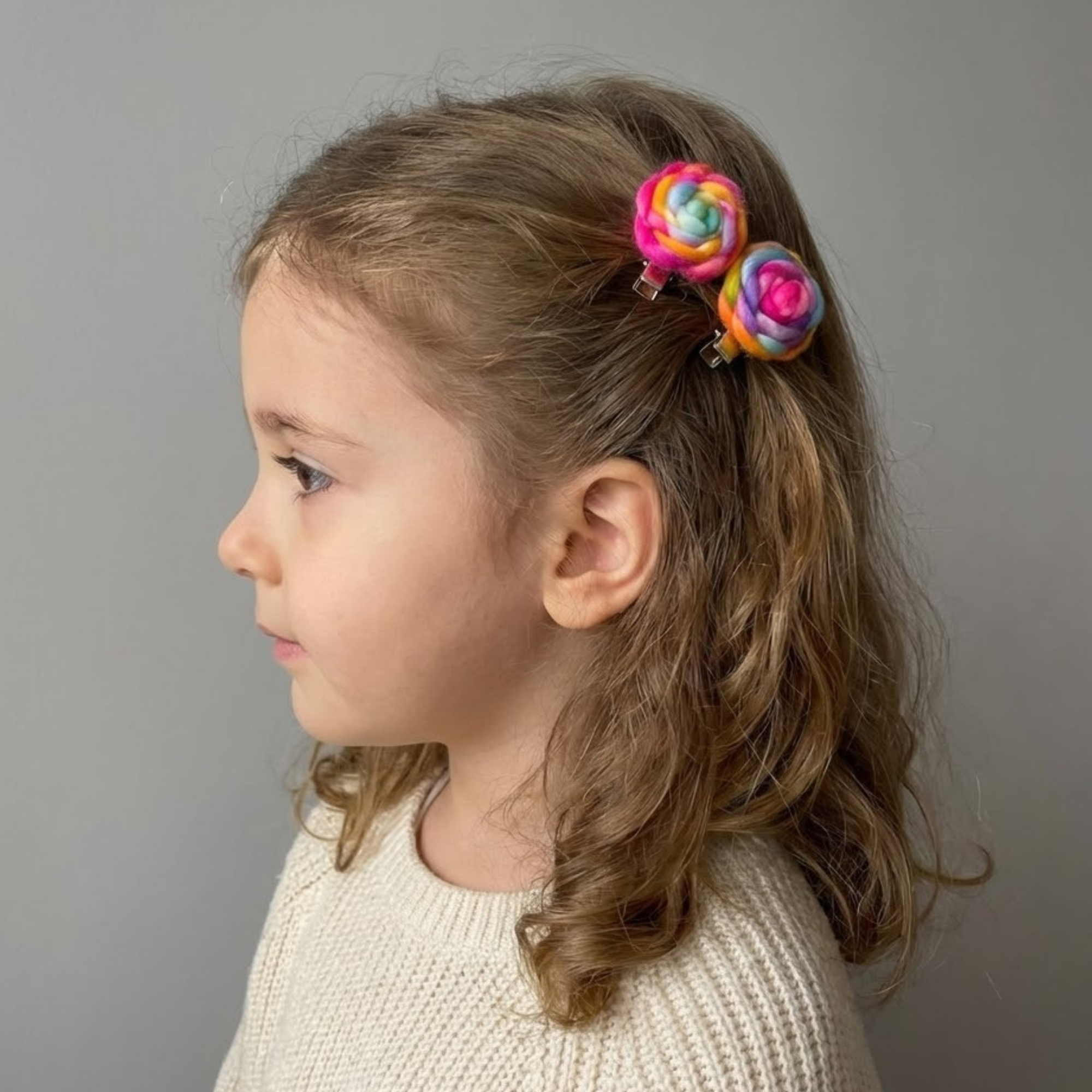 Set of two colorful hair clip -Pink