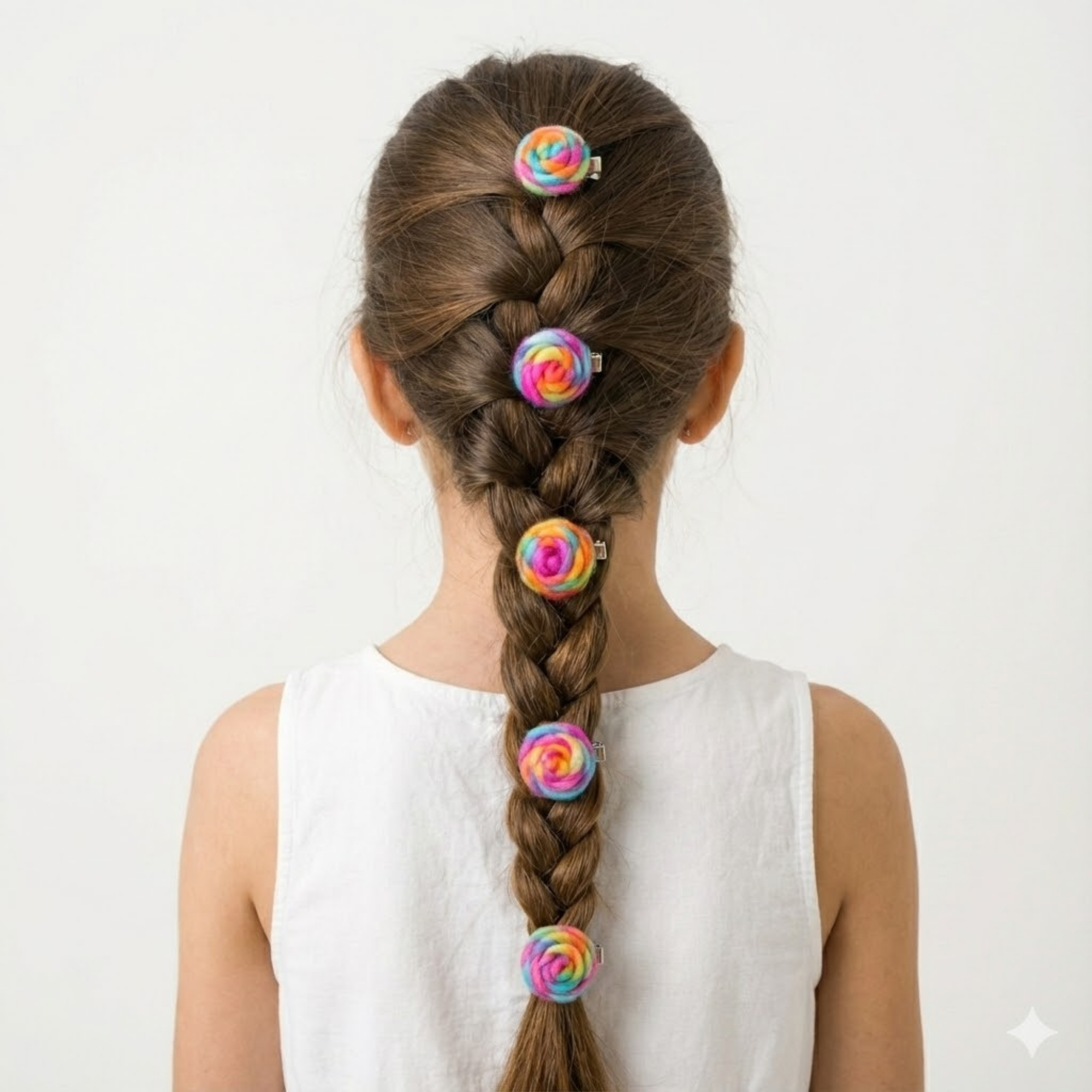 Set of six colorful hair clip