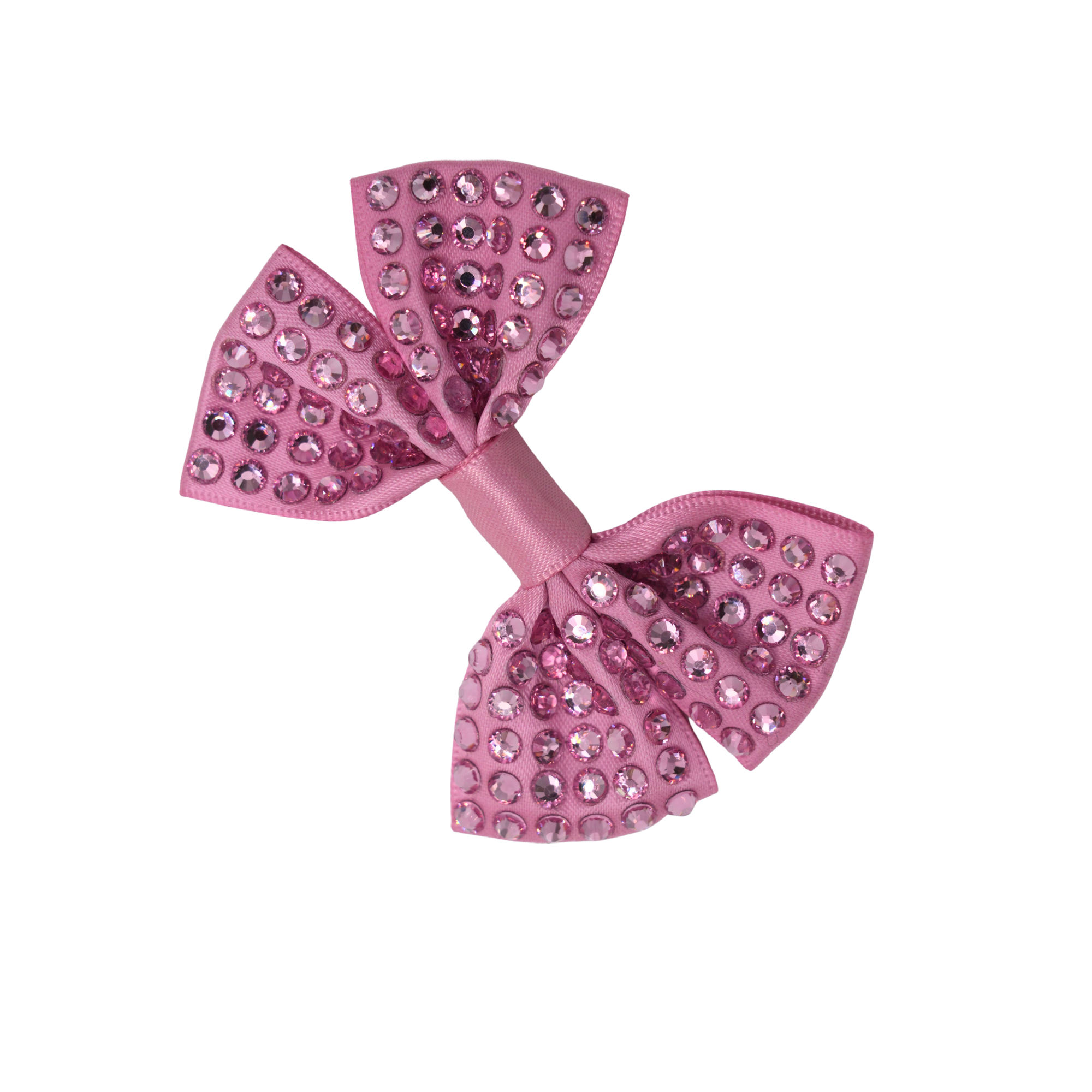 Set of two pink satin hair bows
