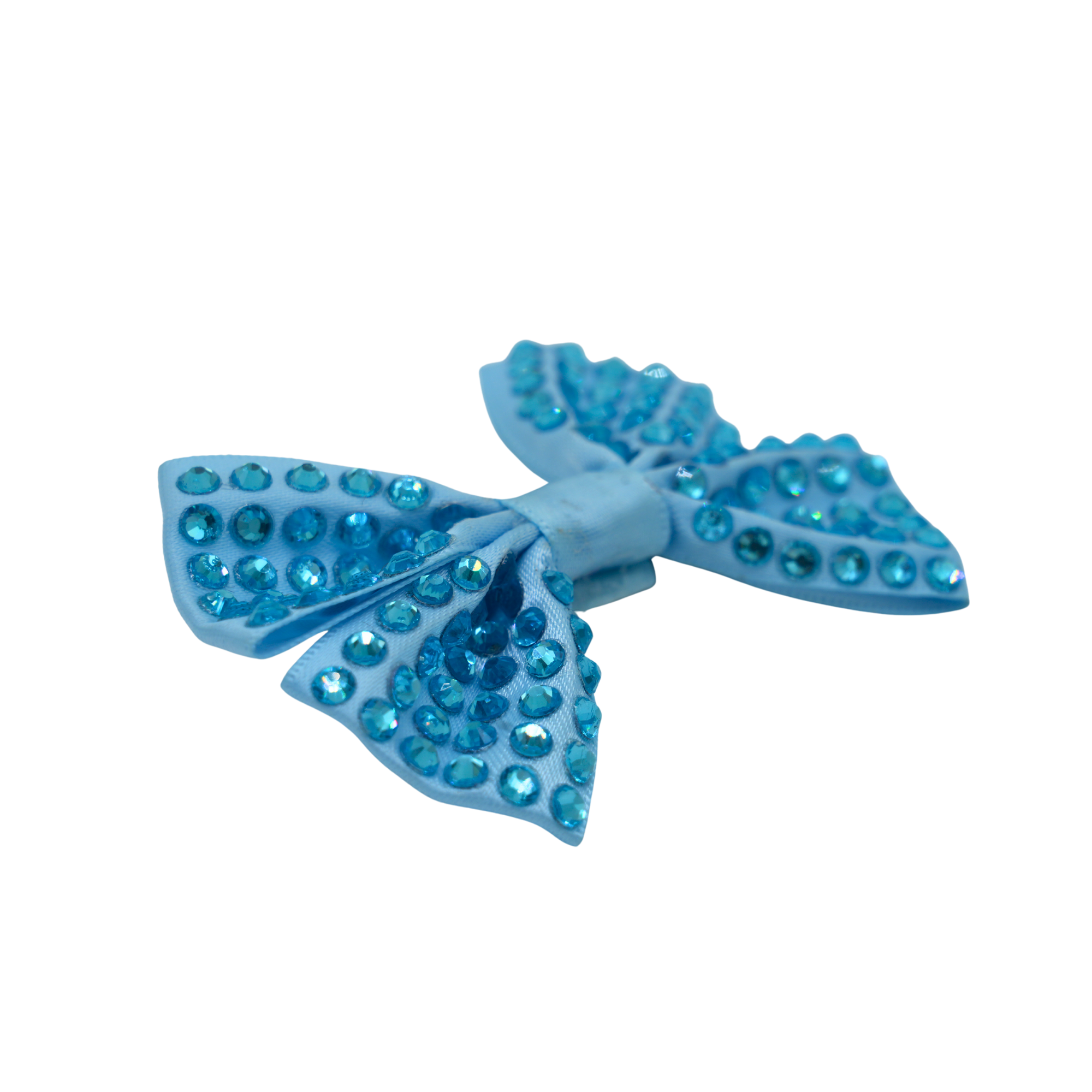 Set of two blue satin hair bows