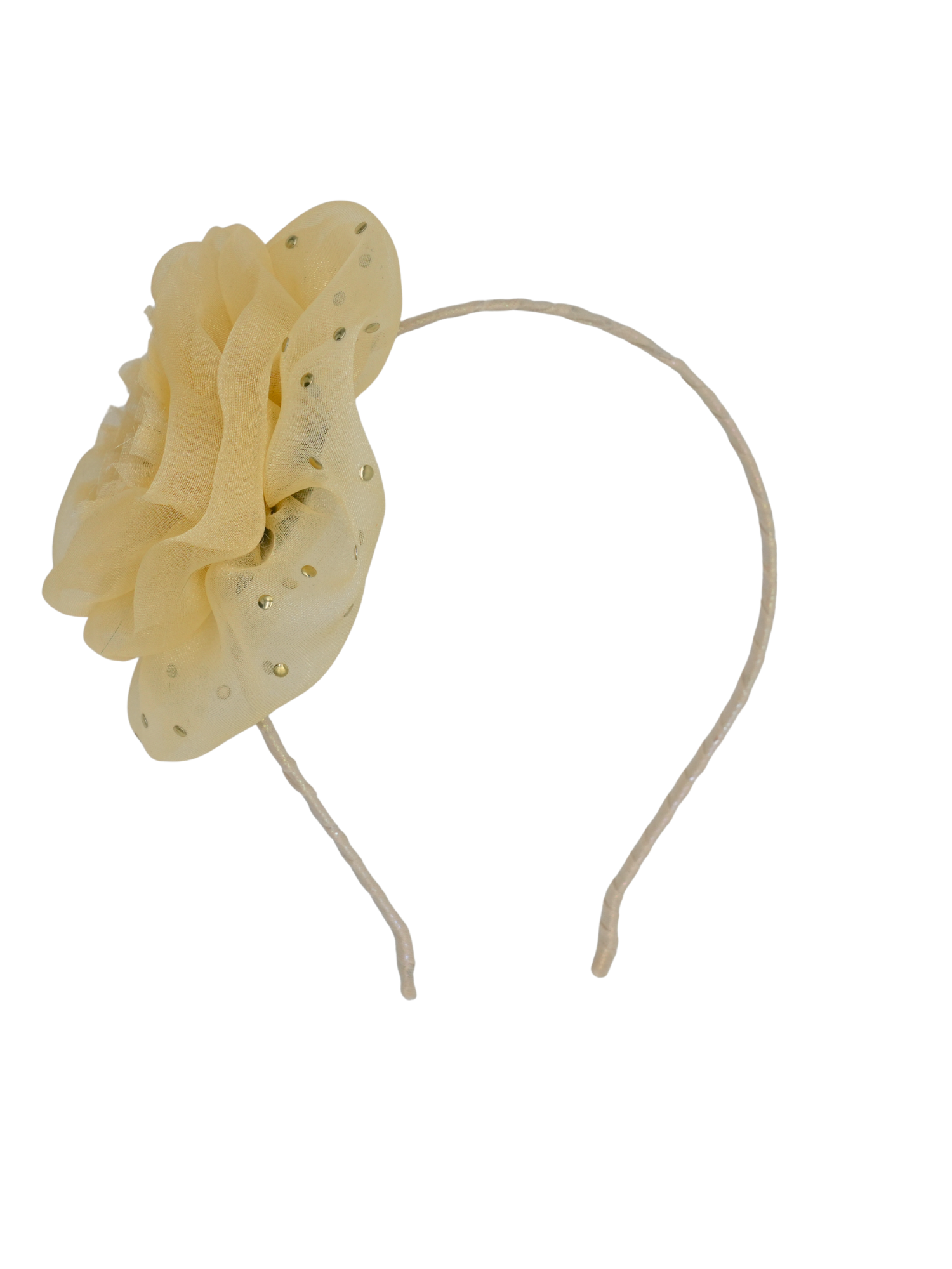 Light Yellow Organza Peony Headband
