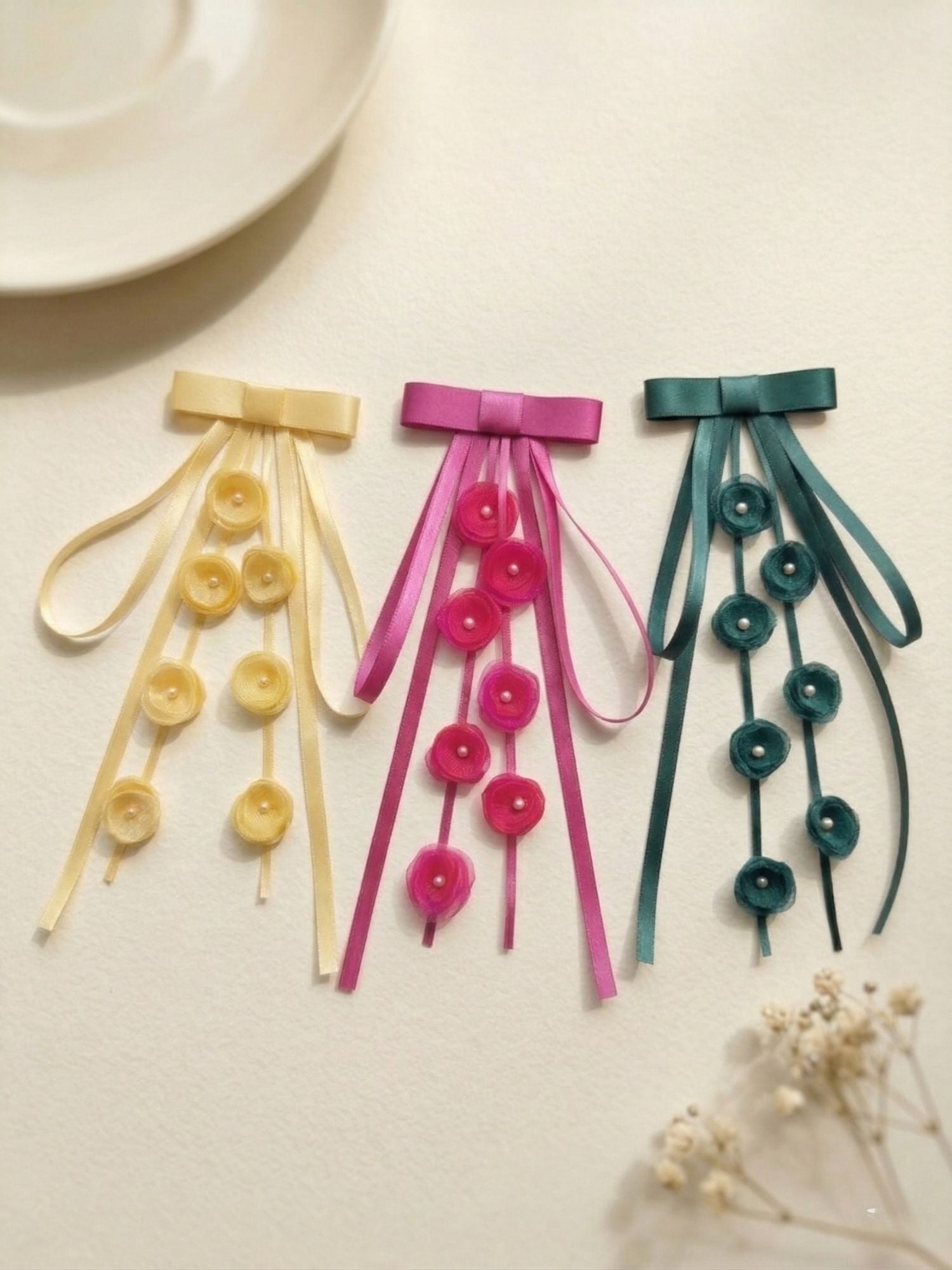 Floral Bow Clip