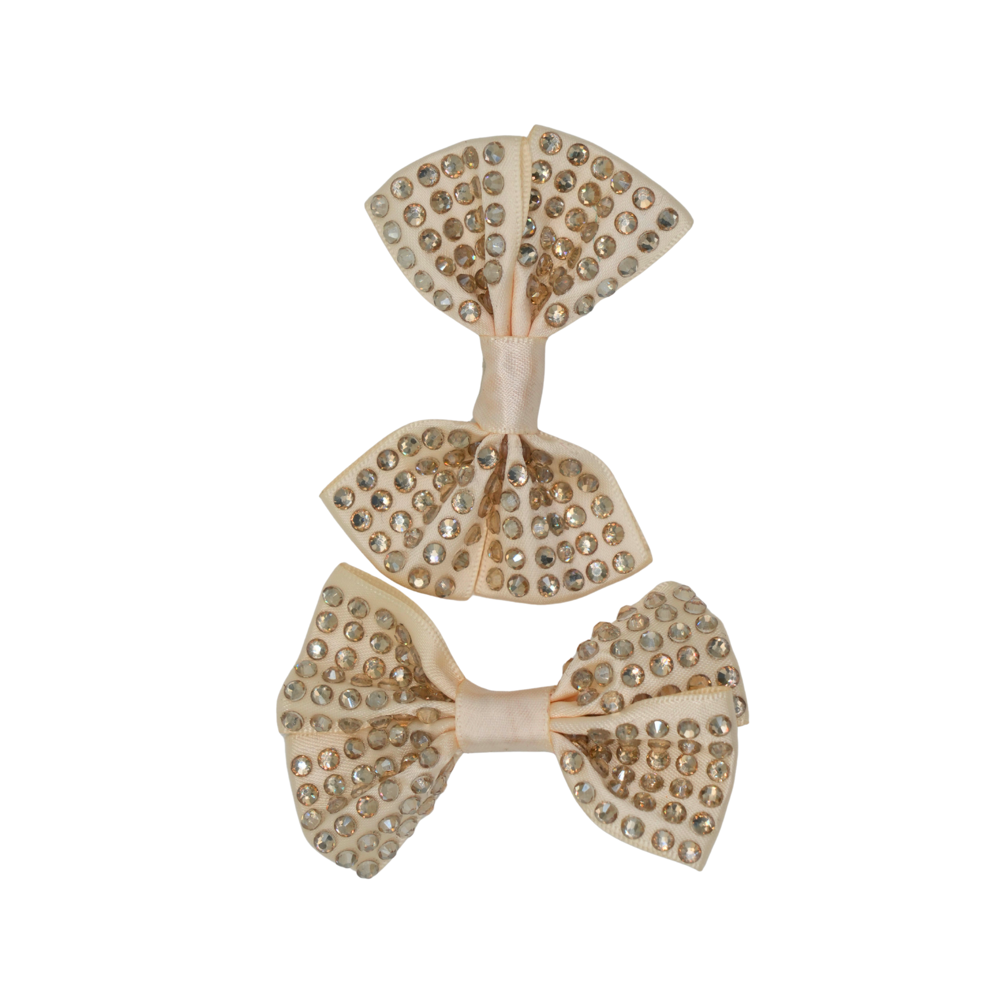 Set of two cream satin hair bows