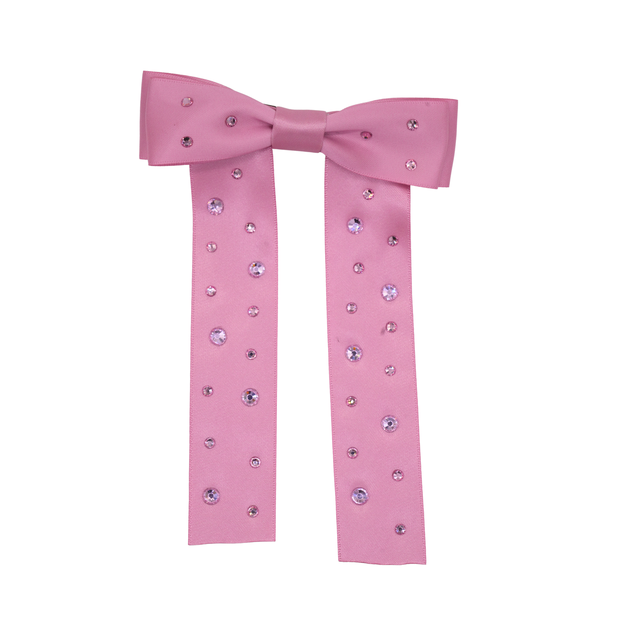 Pink Rhinestone Bow Clip