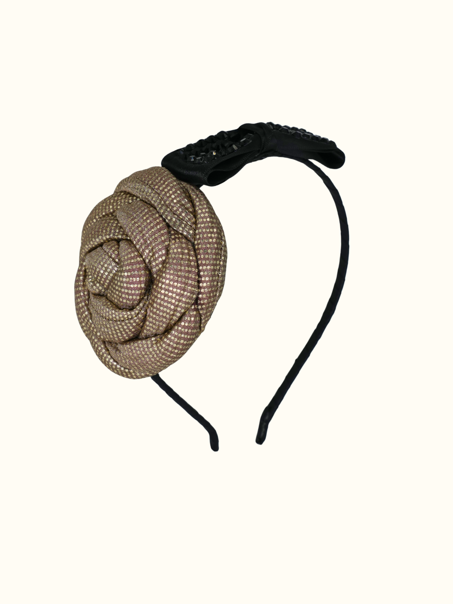 Metallic Rose Bow Headband