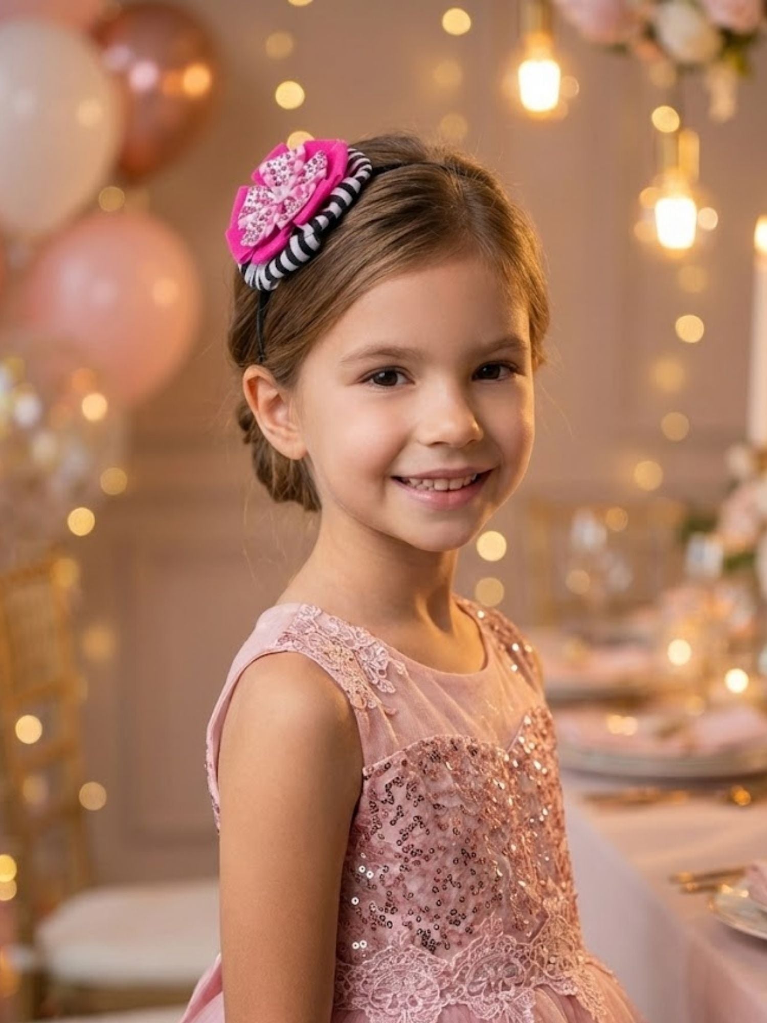 Velvet Gingham Jeweled Headband