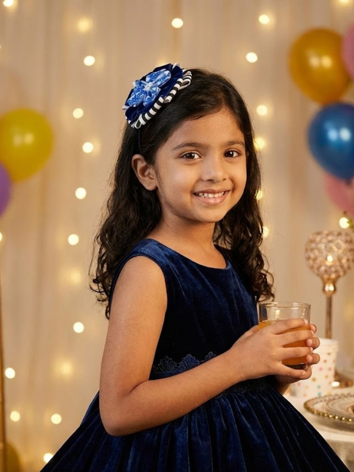 Velvet Gingham Jeweled Headband