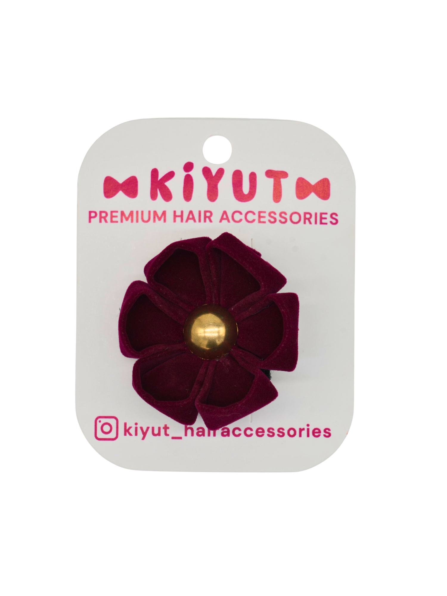 Set of two maroon hair clips