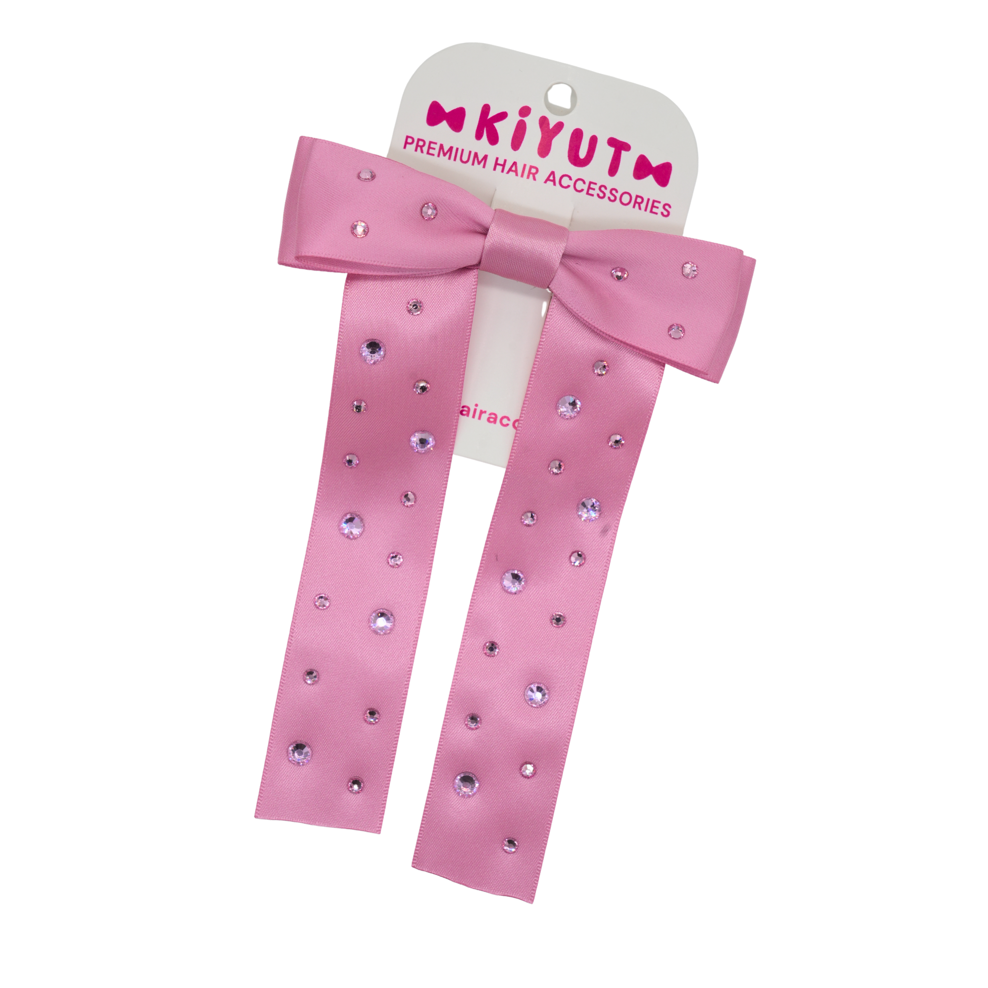 Pink Rhinestone Bow Clip