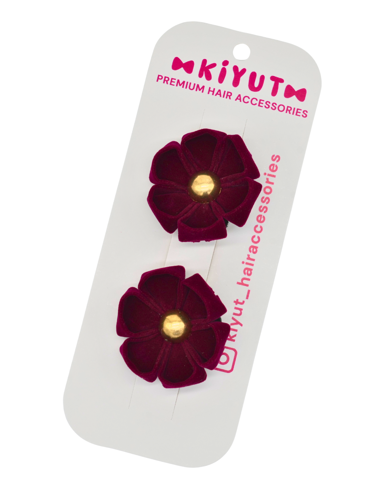 Set of two maroon hair clips