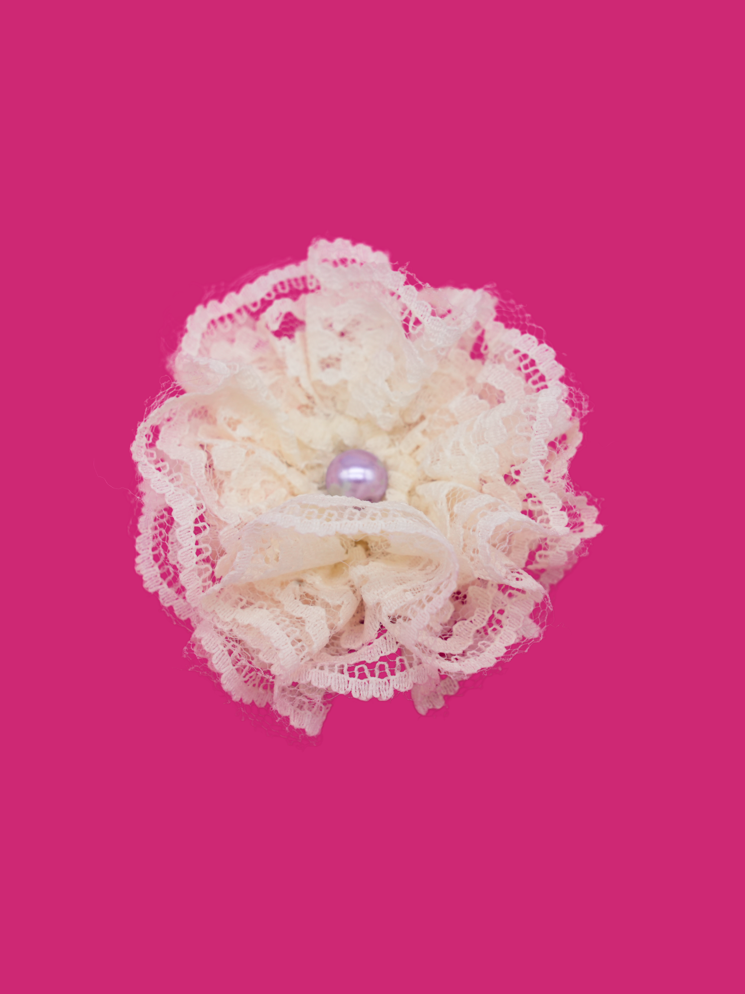 Cream lace flower hair clip