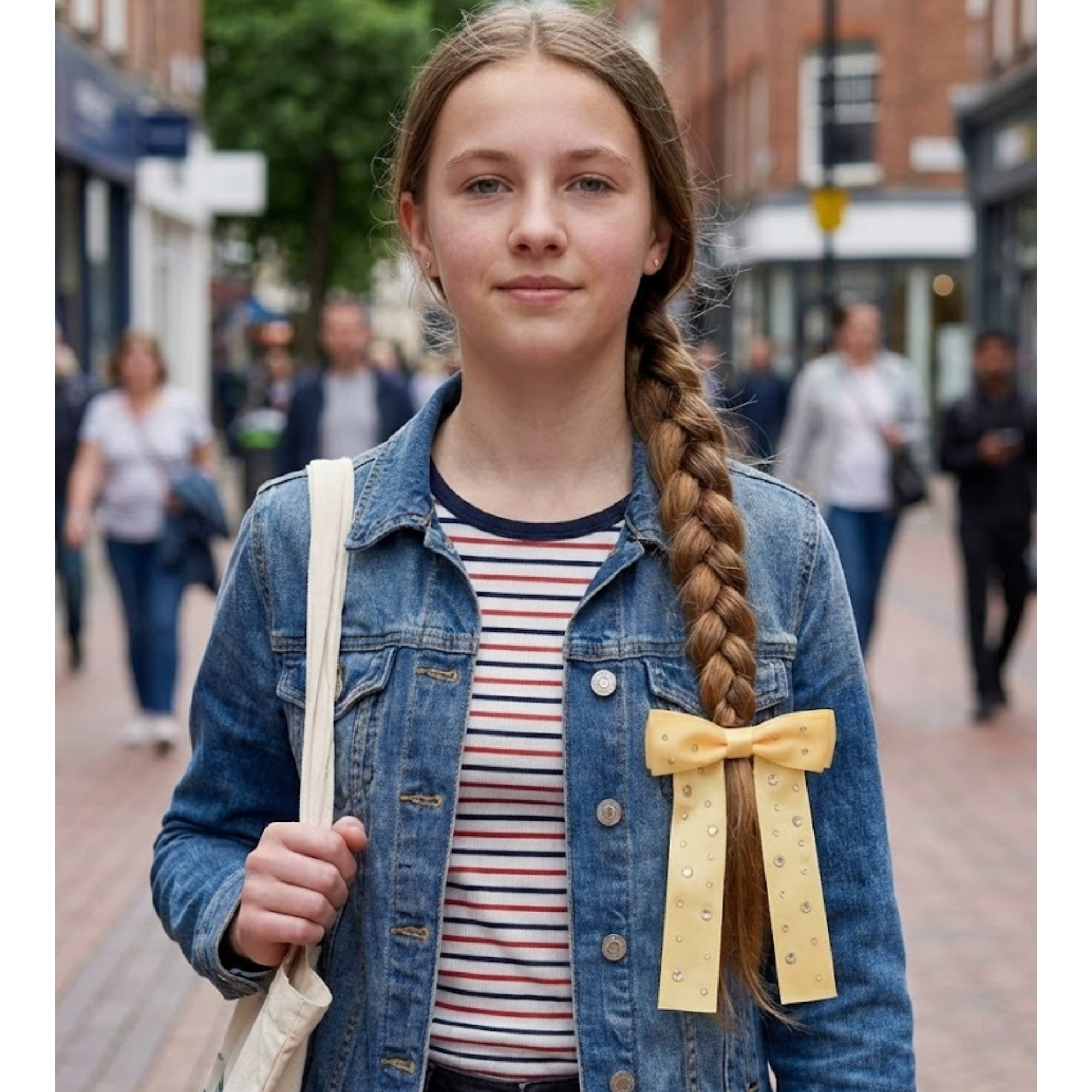 Yellow Rhinestone Bow Clip