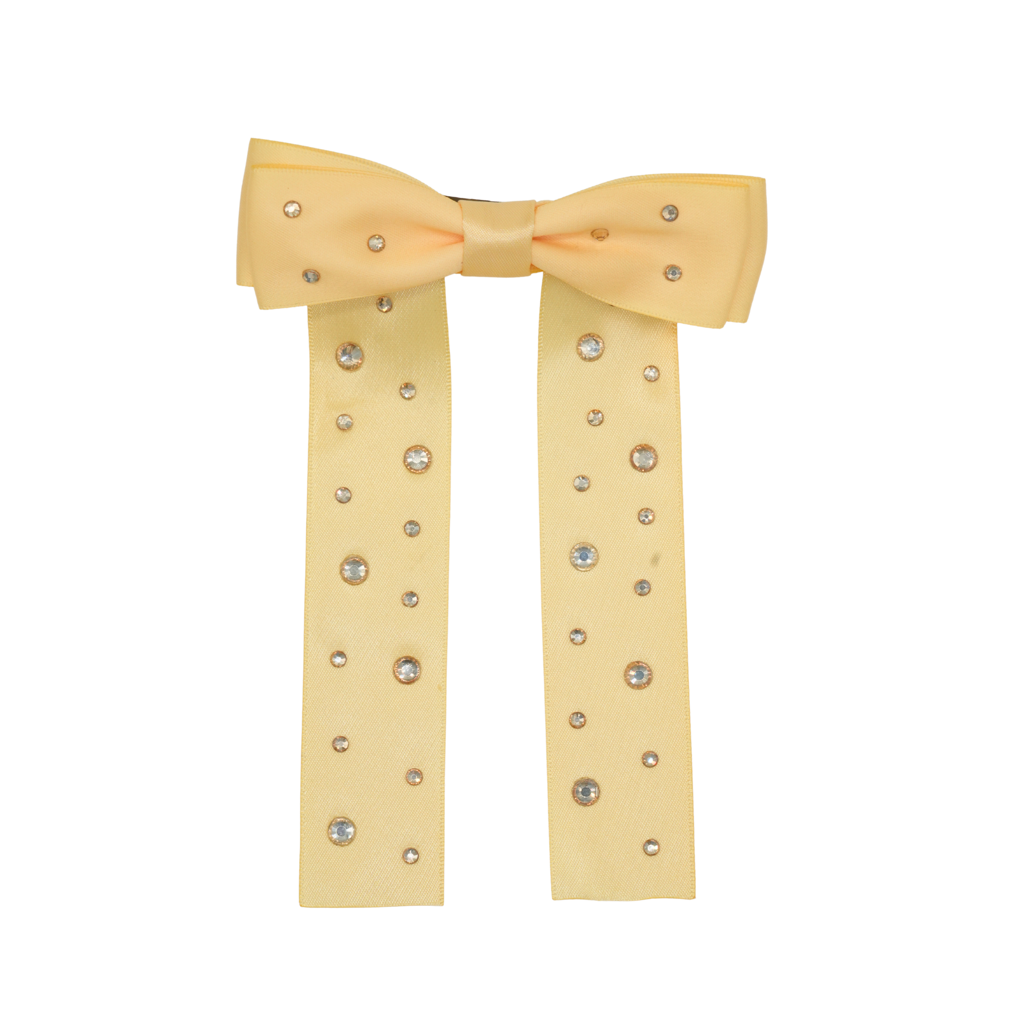 Yellow Rhinestone Bow Clip