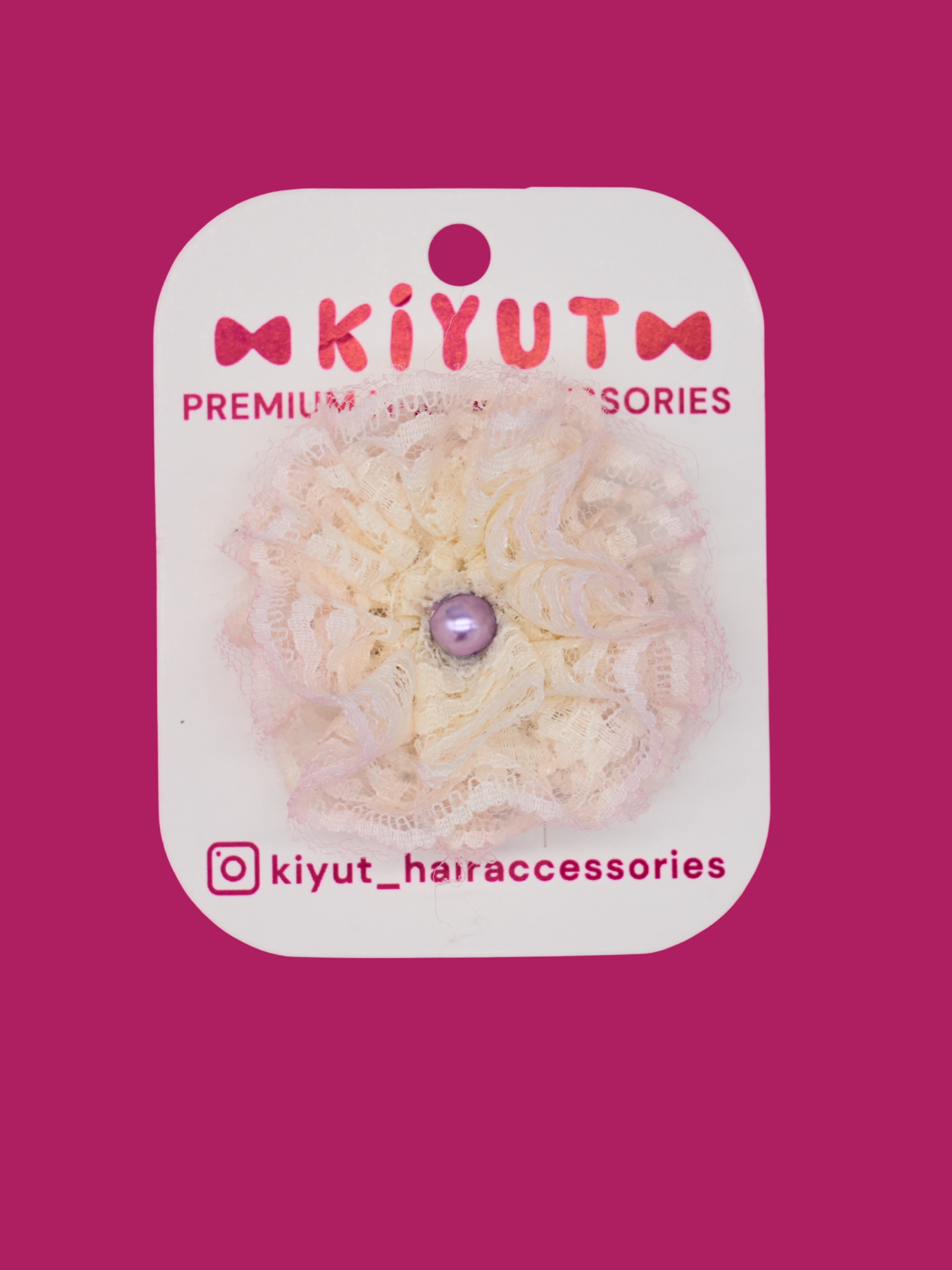 Cream lace flower hair clip