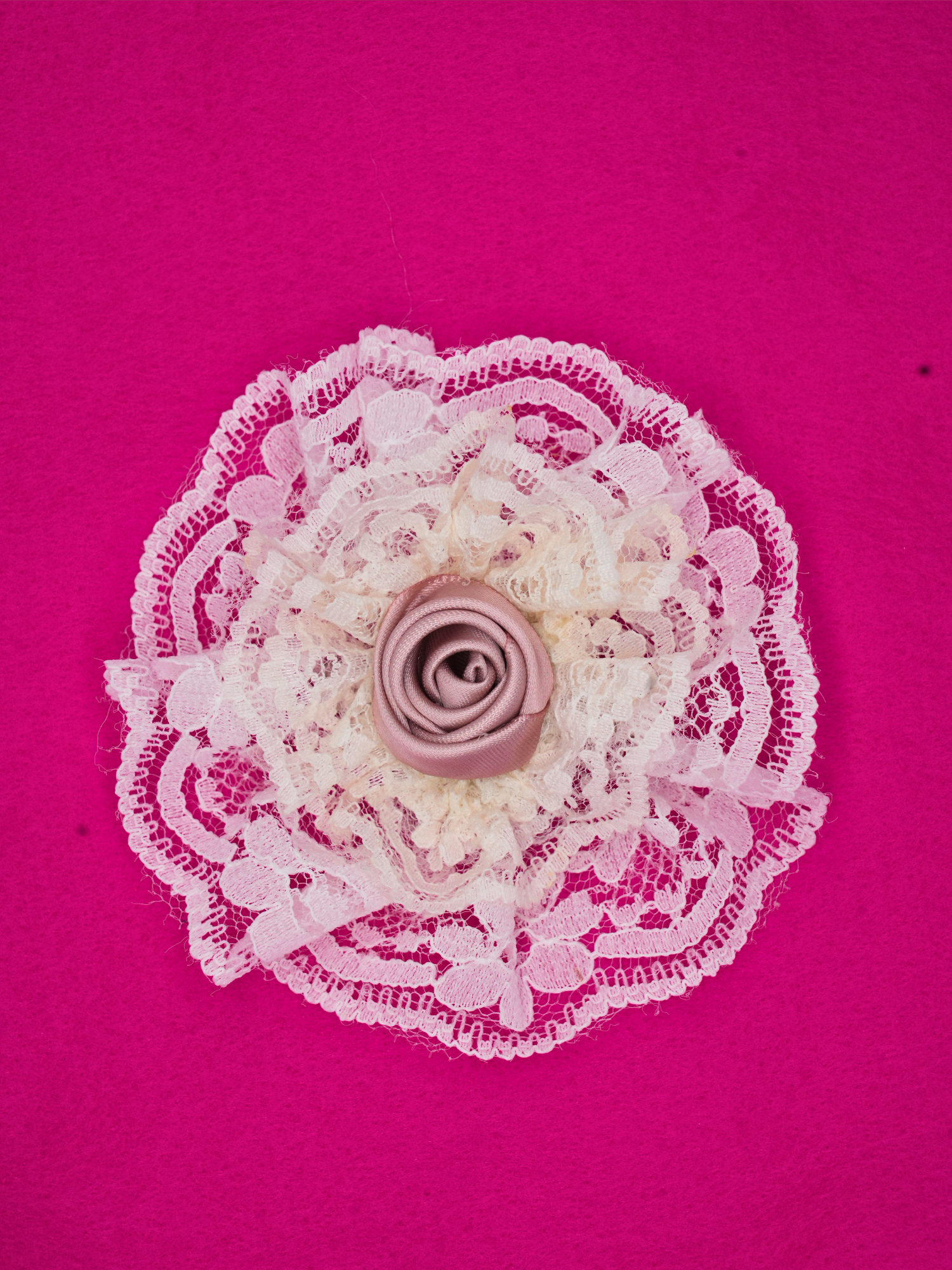 Cream lace flower hair clip