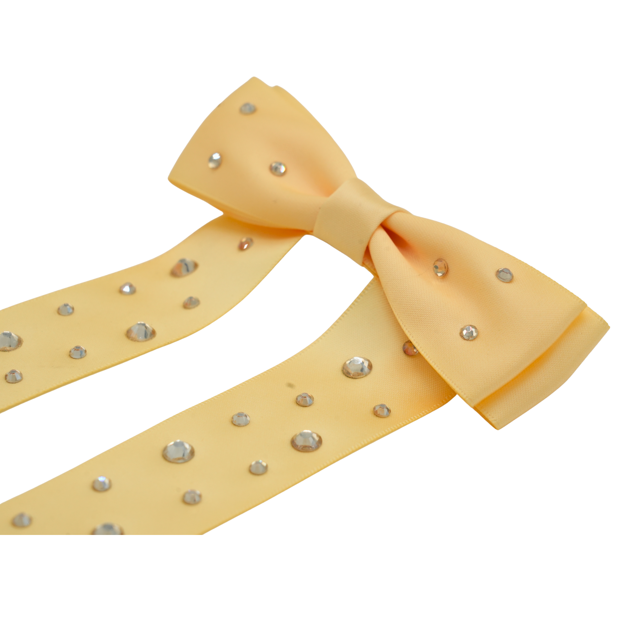 Yellow Rhinestone Bow Clip